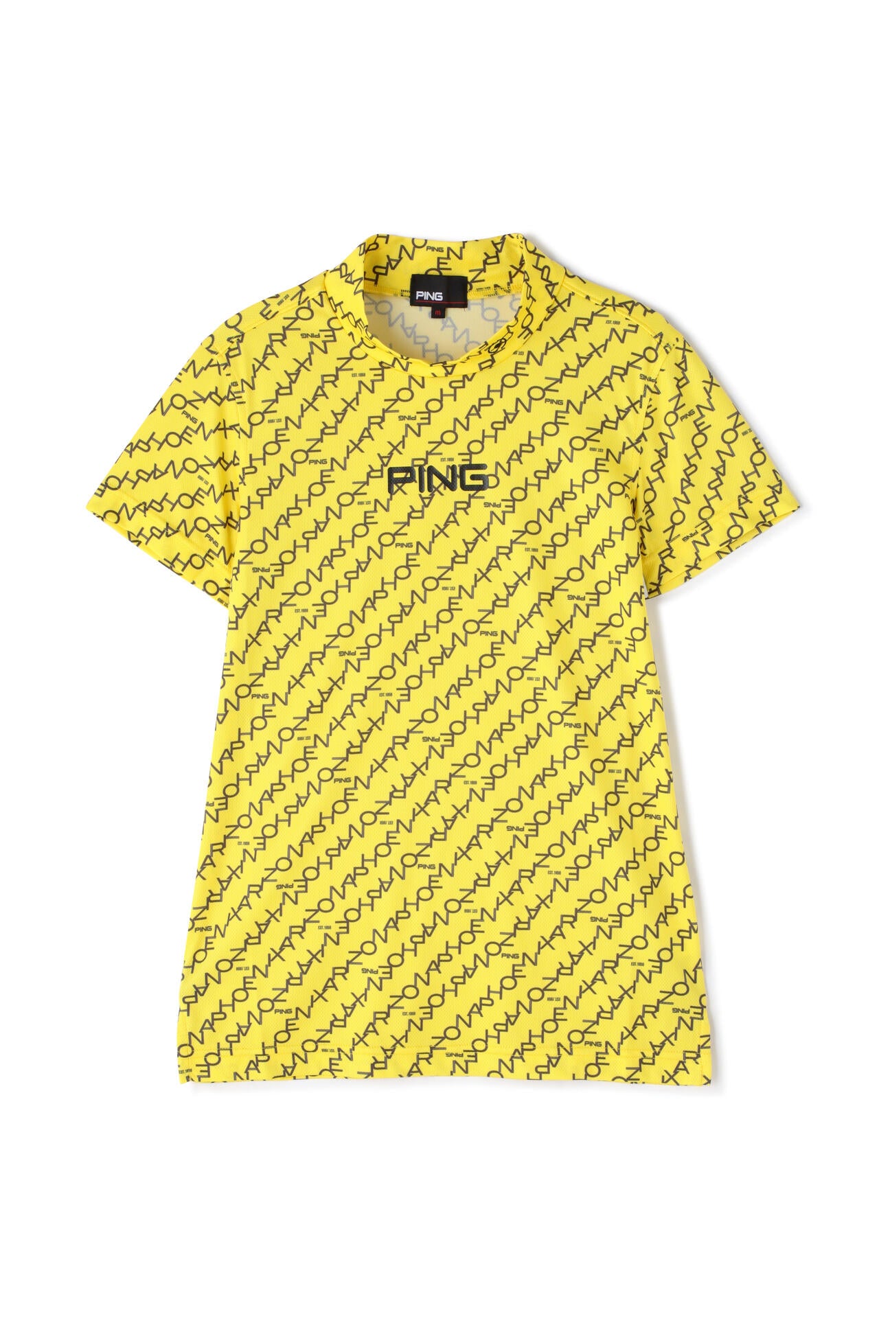 【PING APPAREL】総柄転写プリント クールコア ストレッチ起毛半袖UVハイネック＜PERFORMANCE＞ (LADIES)