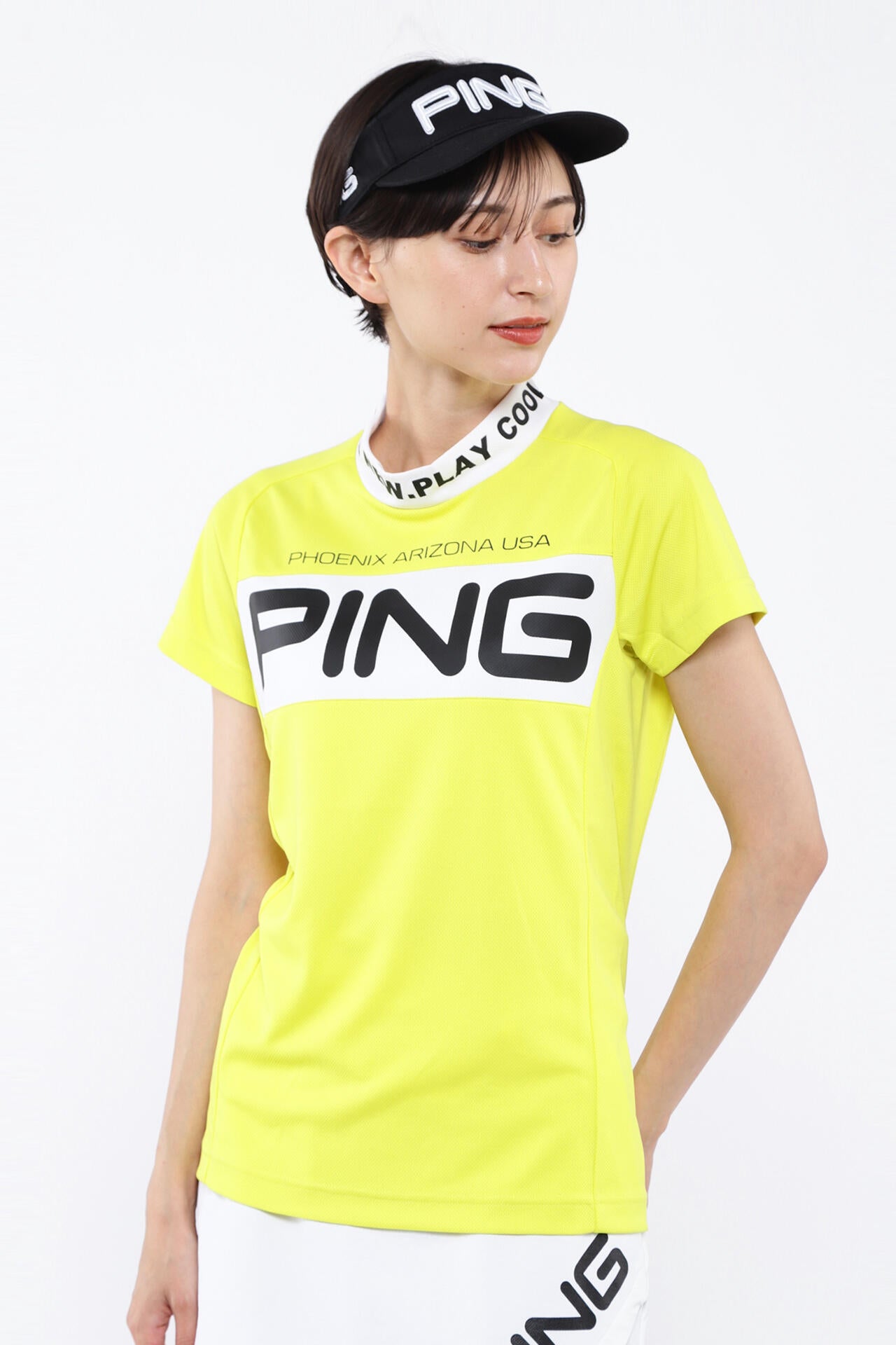 【PING APPAREL】BIG PINGロゴ クールコア半袖ハイネックカットソー ＜PERFORMANCE＞ (LADIES)