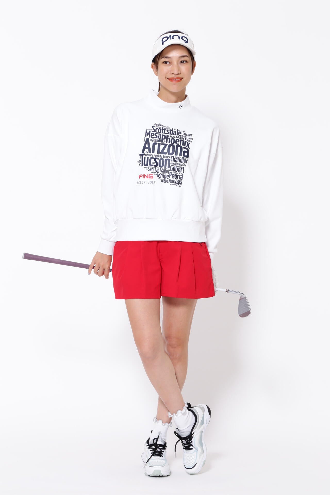 【PING APPAREL】ダブルニット長袖ハイネックカットソー ＜NATIVE＞ (LADIES)