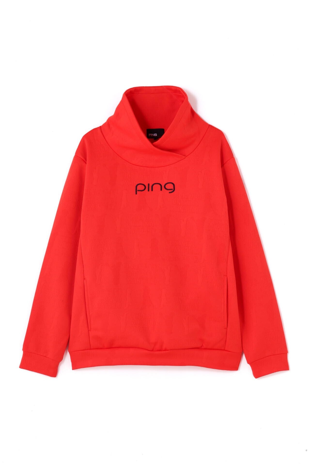 PING APPAREL】Mr.PINGアルファベットシャドー柄 長袖ハイネック
