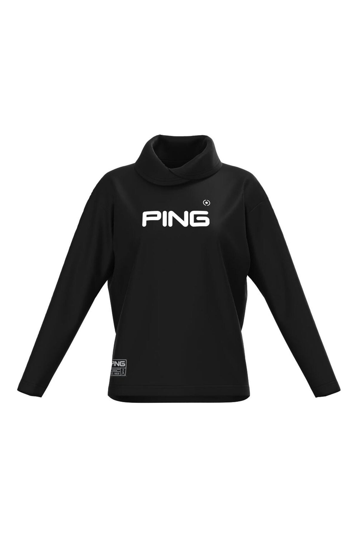 【PING APPAREL】ベアスムースUVハイストレッチ長袖裏フリース変形ハイネックカットソー ＜GOLD＞ (LADIES)