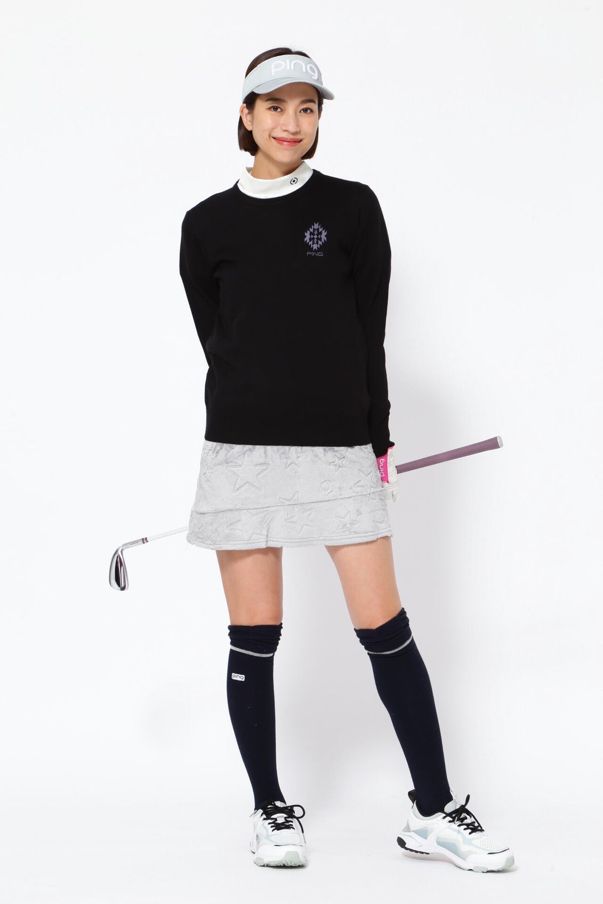 【PING APPAREL】10色展開 プレーンニッティング クルーネックニット ＜NATIVE＞ (LADIES)