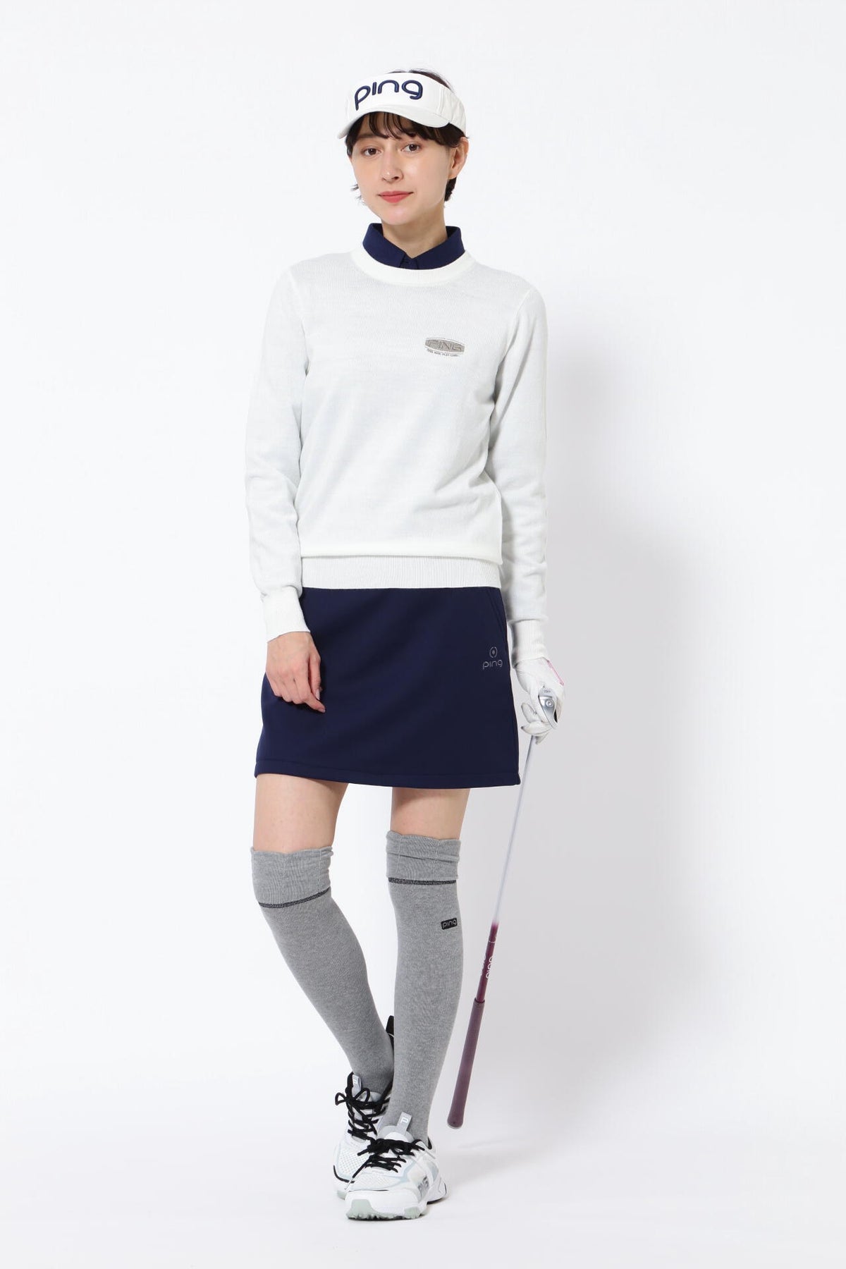【PING APPAREL】10色展開 プレーンニッティング クルーネックニット ＜NATIVE＞ (LADIES)