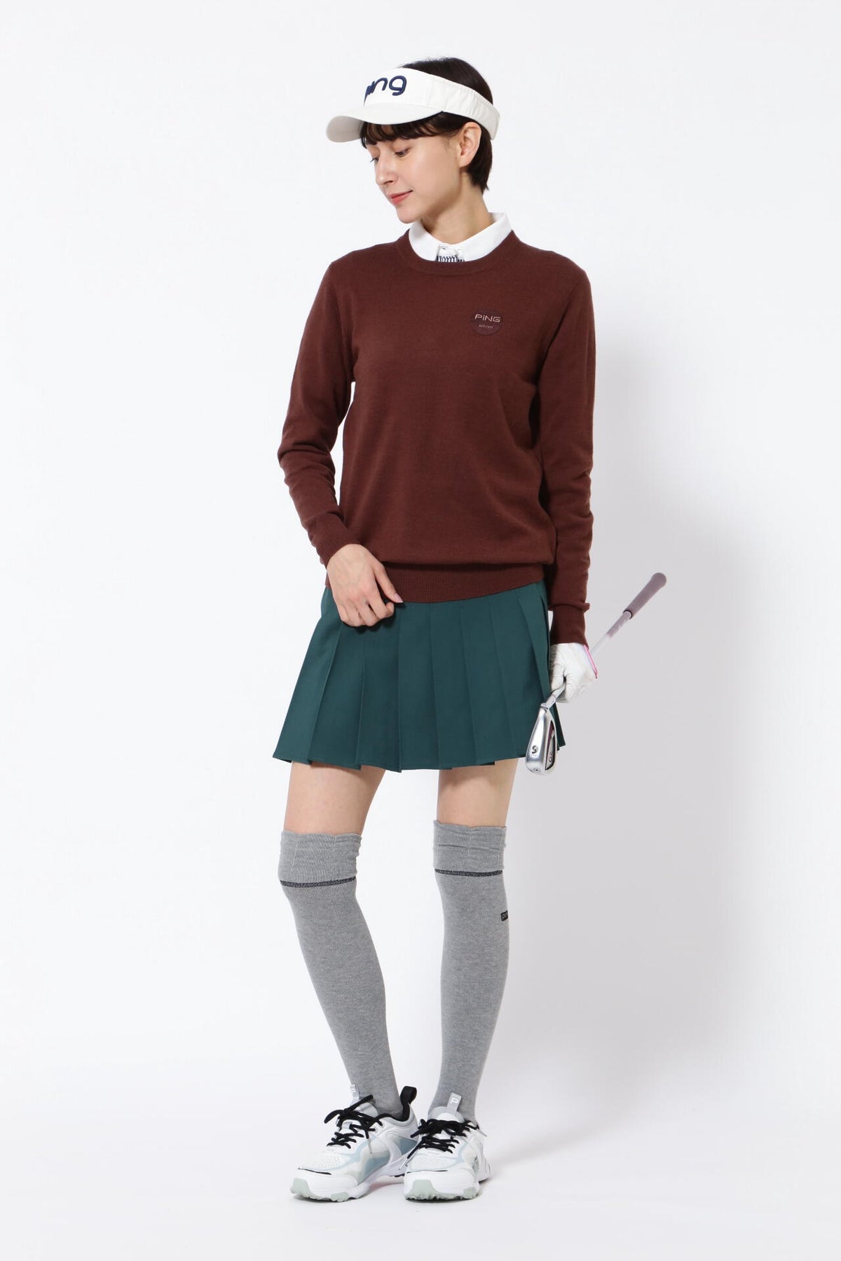 【PING APPAREL】10色展開 プレーンニッティング クルーネックニット ＜NATIVE＞ (LADIES)