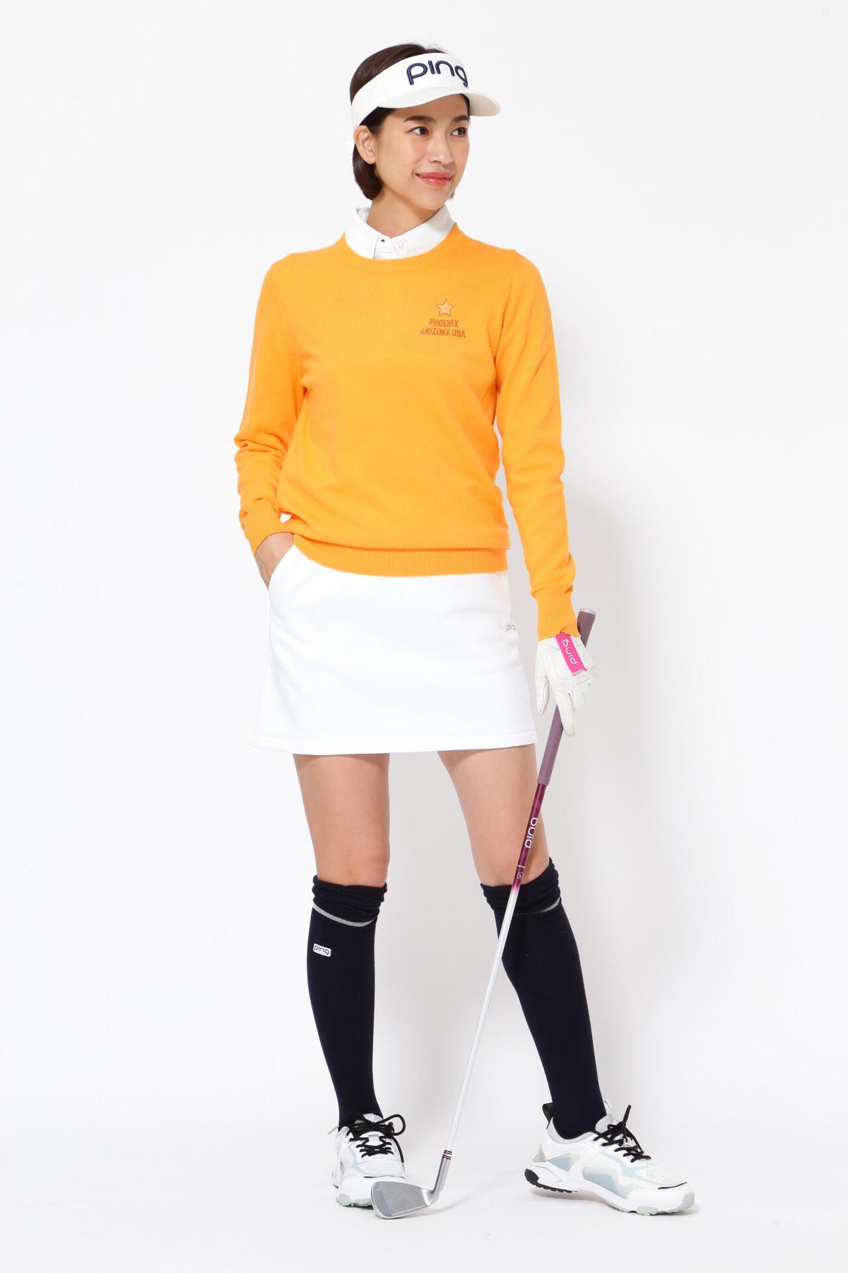 【PING APPAREL】10色展開 プレーンニッティング クルーネックニット ＜NATIVE＞ (LADIES)
