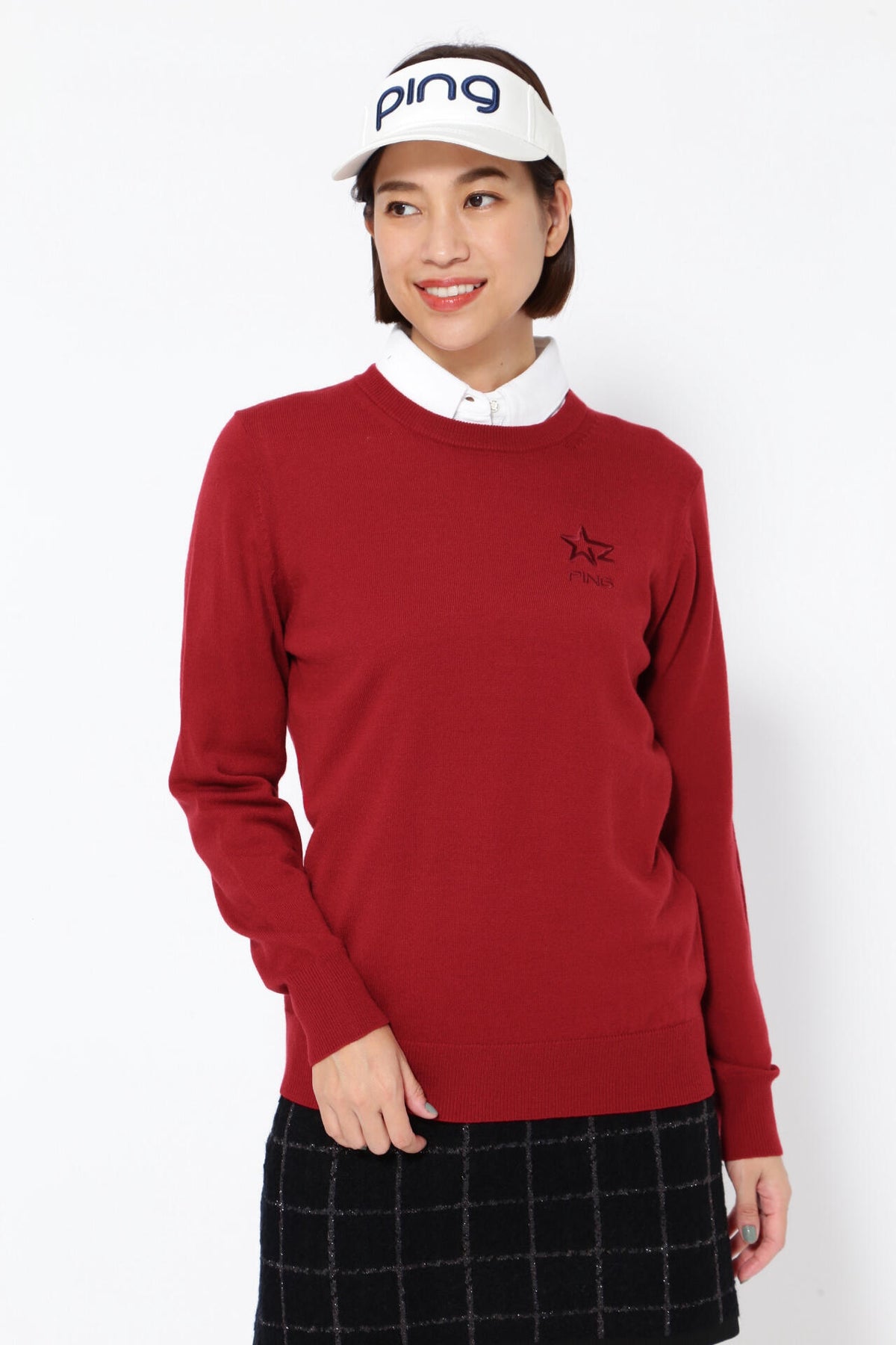 【PING APPAREL】10色展開 プレーンニッティング クルーネックニット ＜NATIVE＞ (LADIES)