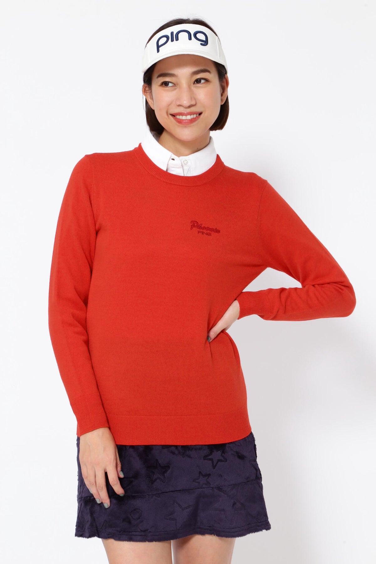 【PING APPAREL】10色展開 プレーンニッティング クルーネックニット ＜NATIVE＞ (LADIES)