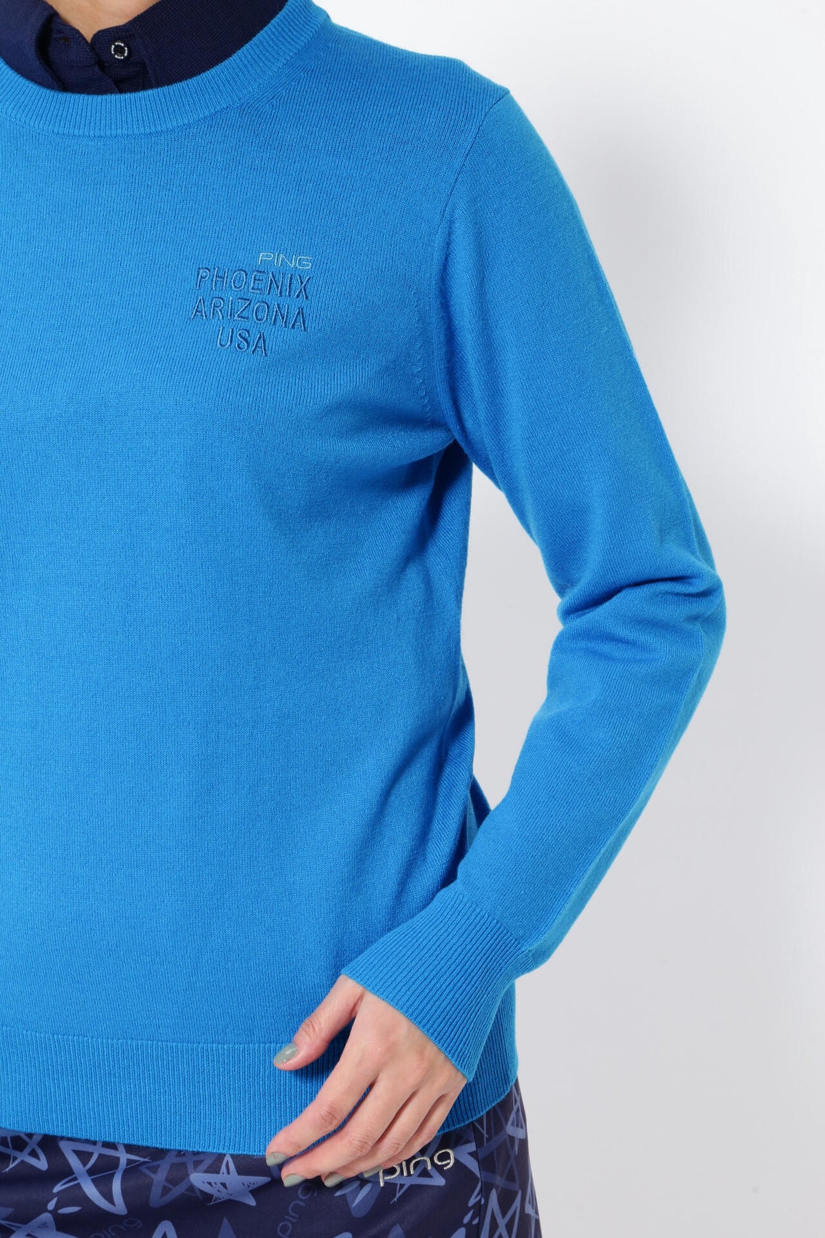 【PING APPAREL】10色展開 プレーンニッティング クルーネックニット ＜NATIVE＞ (LADIES)