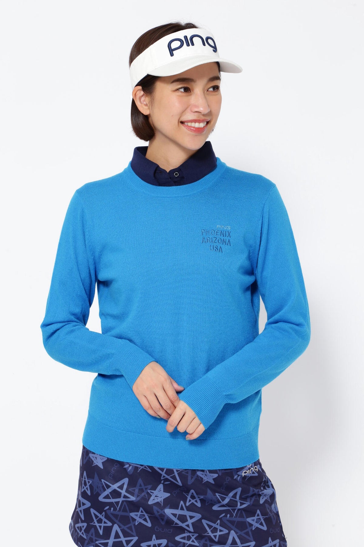 【PING APPAREL】10色展開 プレーンニッティング クルーネックニット ＜NATIVE＞ (LADIES)