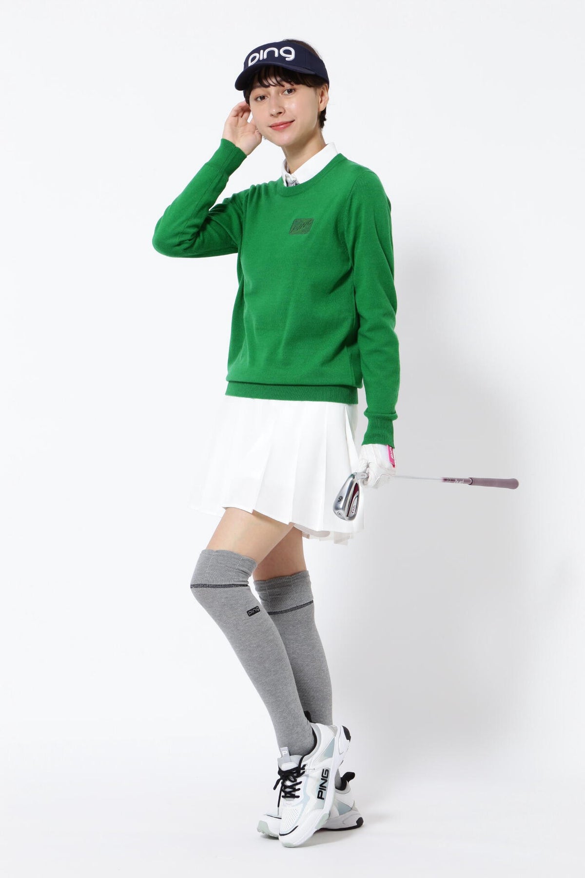 【PING APPAREL】10色展開 プレーンニッティング クルーネックニット ＜NATIVE＞ (LADIES)