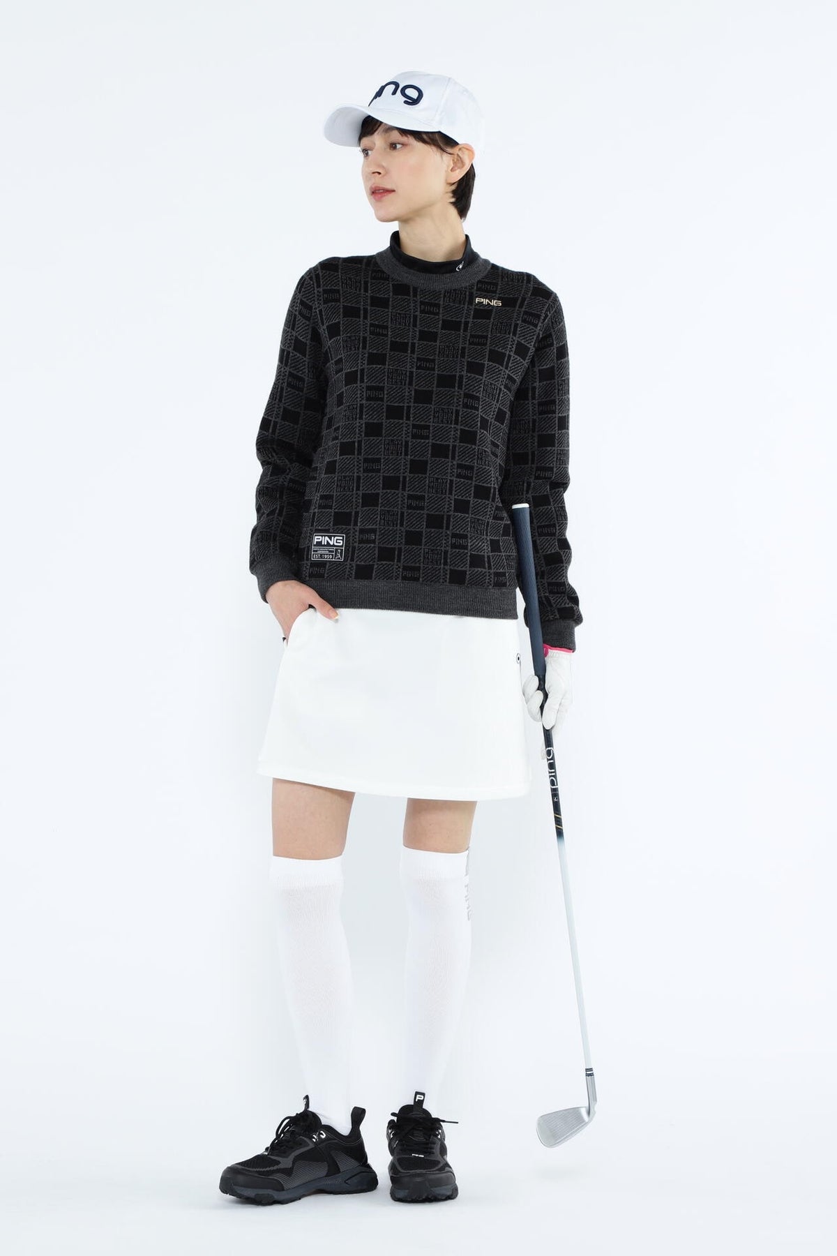 【PING APPAREL】裏付き クルーネックニットプルオーバー ＜GOLD＞ (LADIES)