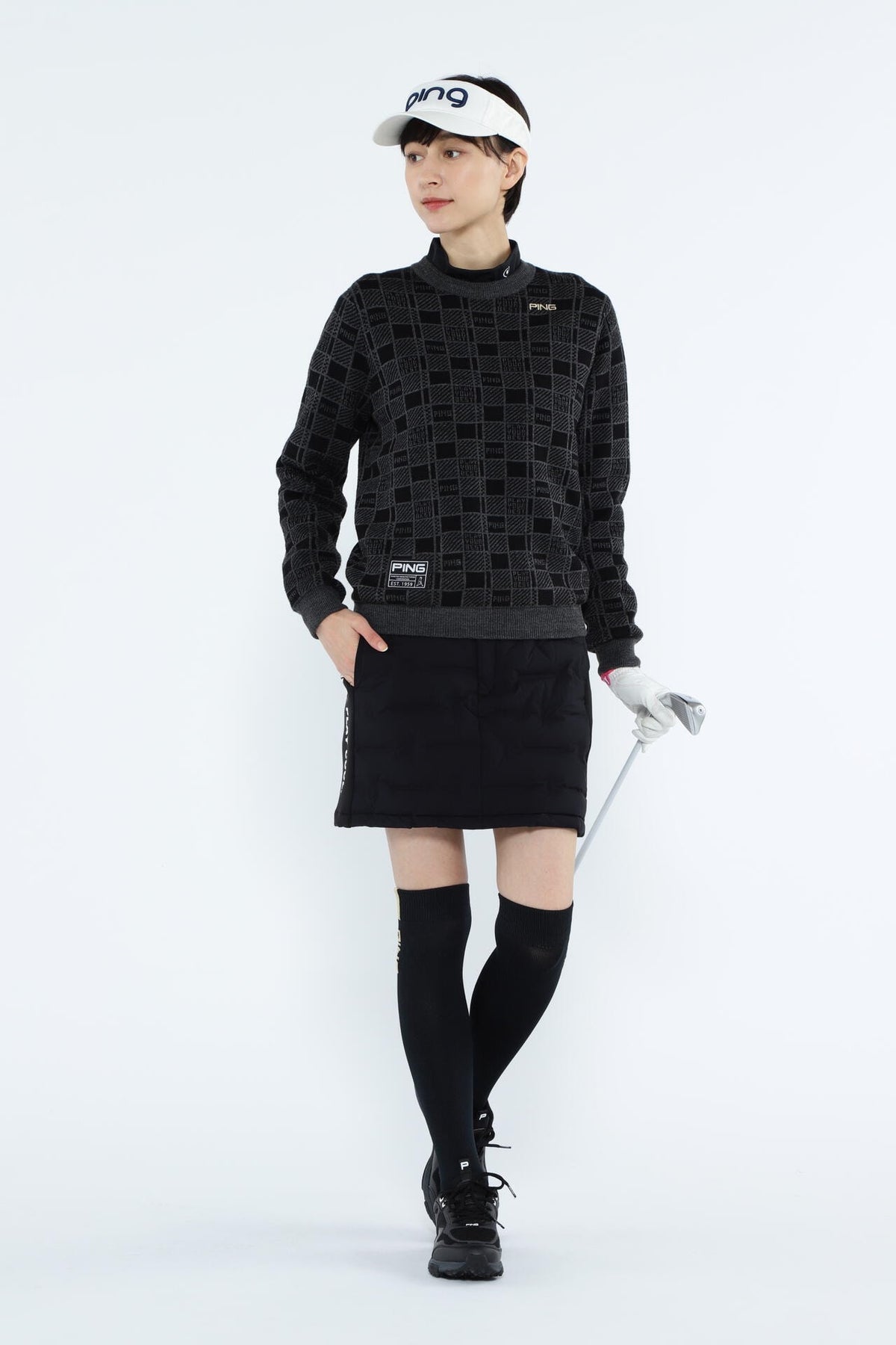 【PING APPAREL】裏付き クルーネックニットプルオーバー ＜GOLD＞ (LADIES)