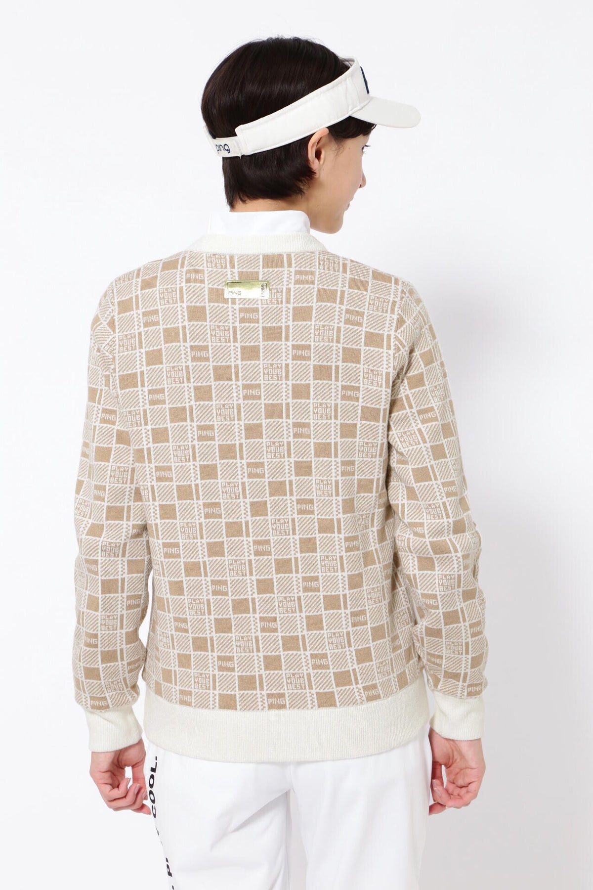 【PING APPAREL】裏付き クルーネックニットプルオーバー ＜GOLD＞ (LADIES)