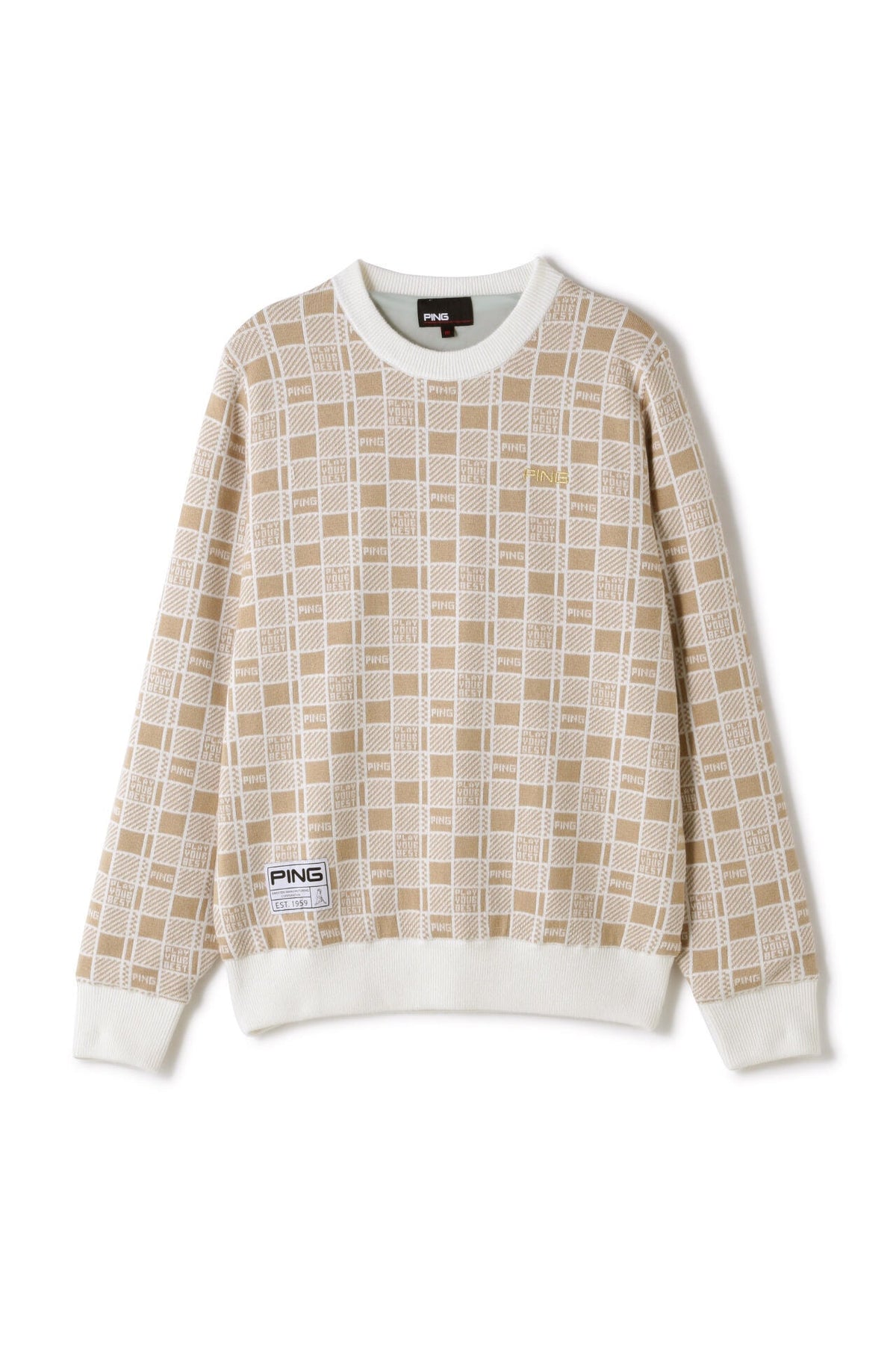 【PING APPAREL】裏付き クルーネックニットプルオーバー ＜GOLD＞ (LADIES)