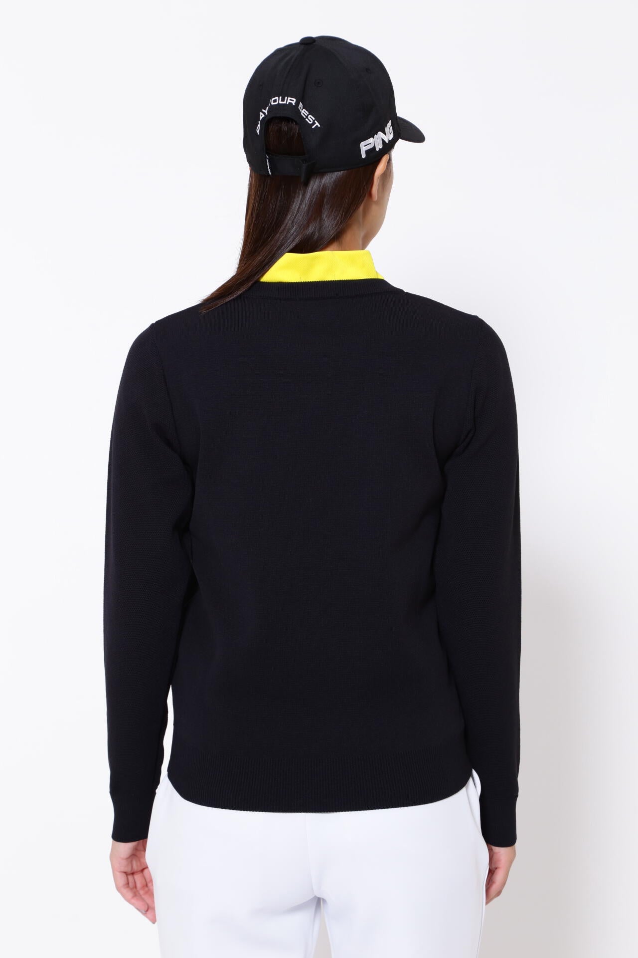 PING APPAREL】PINGロゴパイルジャガードクルーネックニットプル