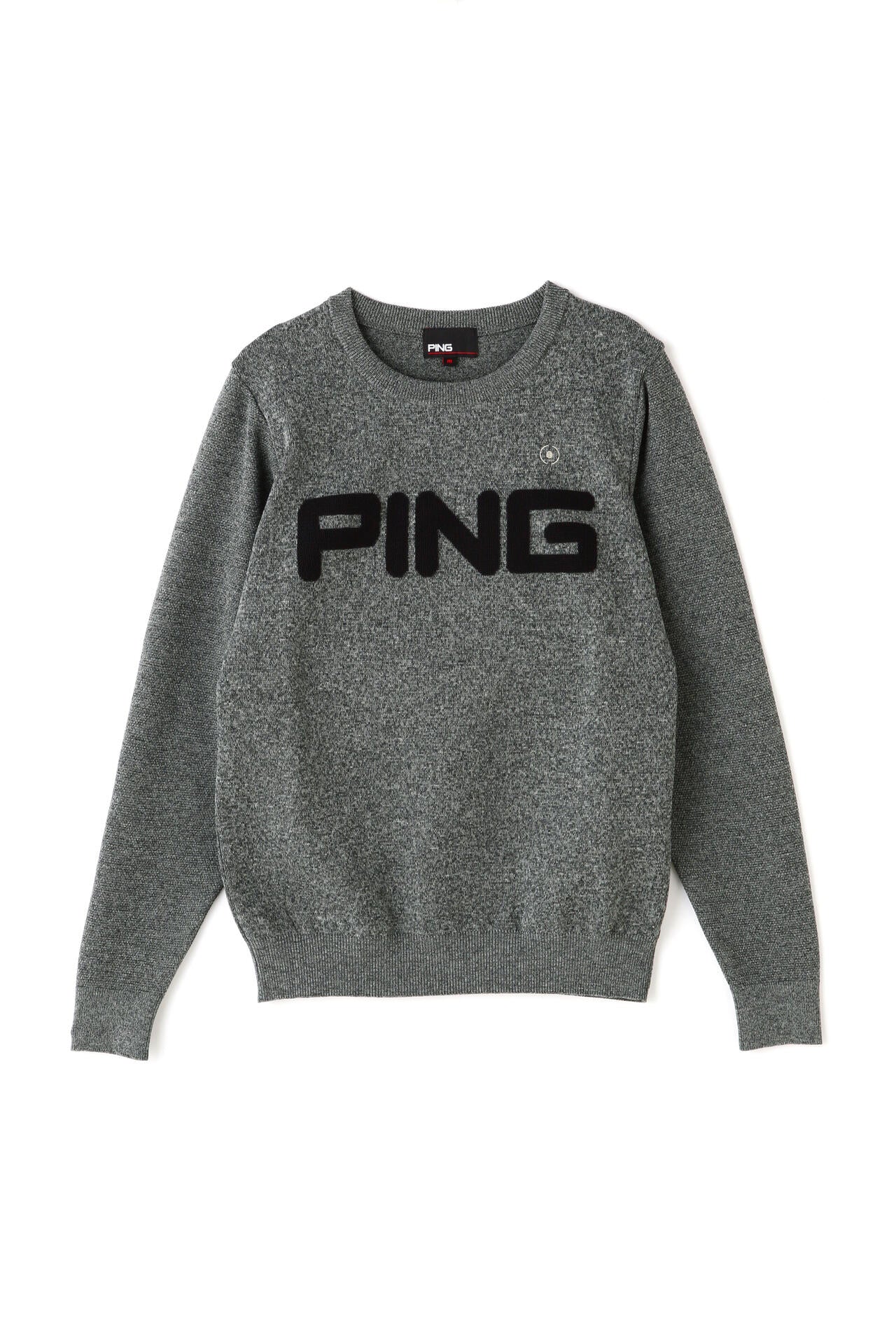 PING ロゴパイル ジャガード クルーネック ニット LL 新品未使用タグ付 PING APPAREL】PINGロゴパイルジャガードクルーネックニットプル