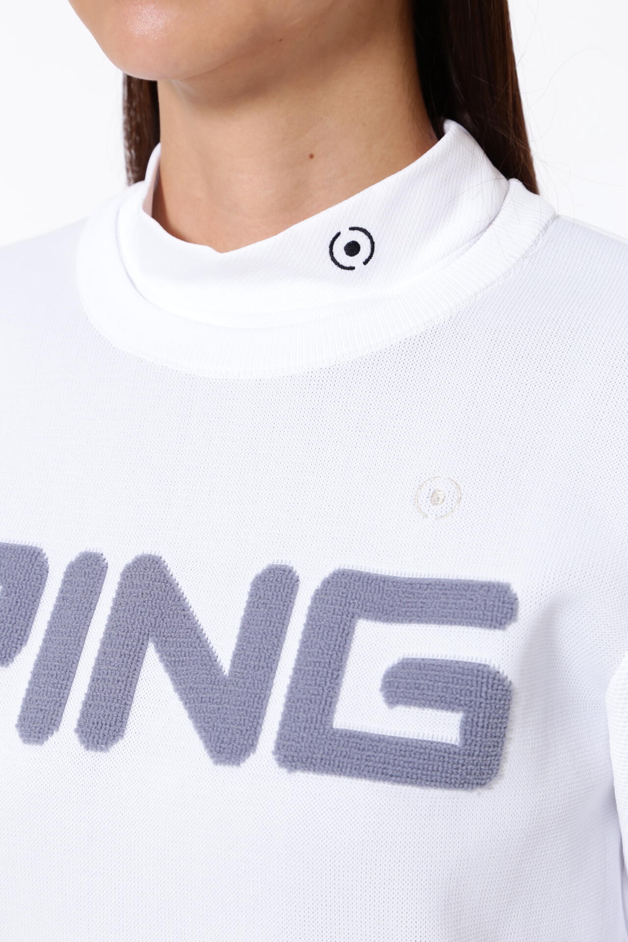 PING APPAREL】PINGロゴパイルジャガードクルーネックニットプル