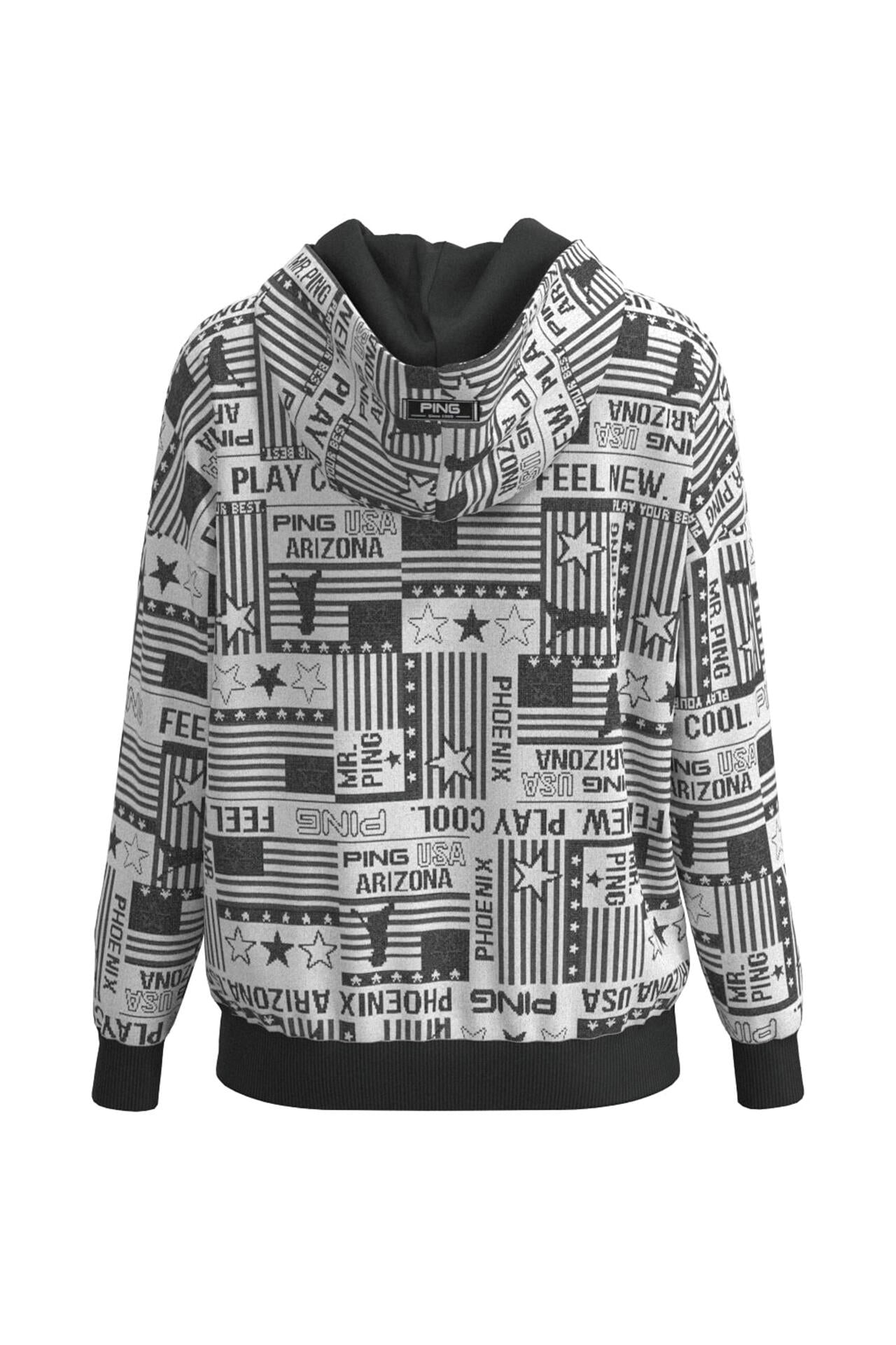 【PING APPAREL】Starry三色旗柄ジャガードニットフーディプルオーバー ＜NATIVE＞ (LADIES)