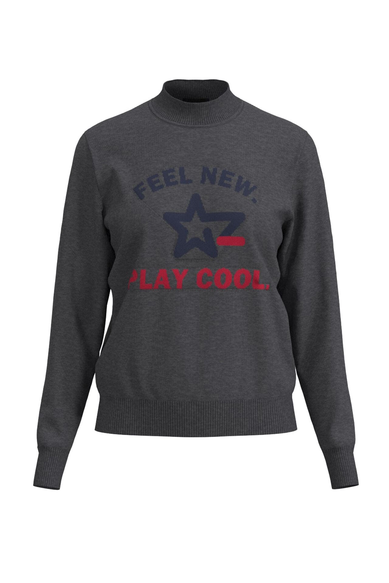 PING APPAREL】カレッジロゴジャガード クルーネックニットプル