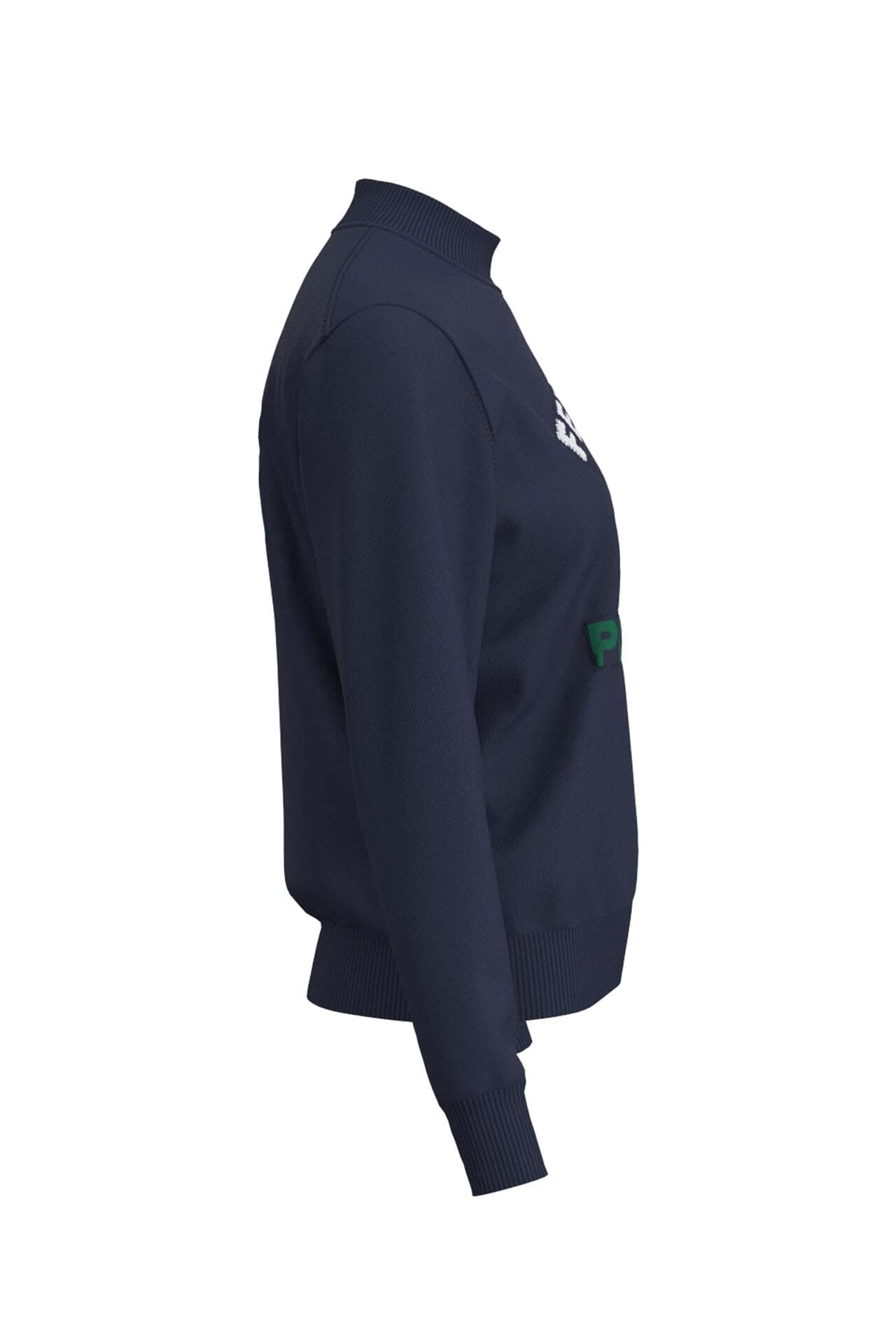 なれっじオーダーページ PING APPAREL】カレッジロゴジャガード クルーネックニットプル