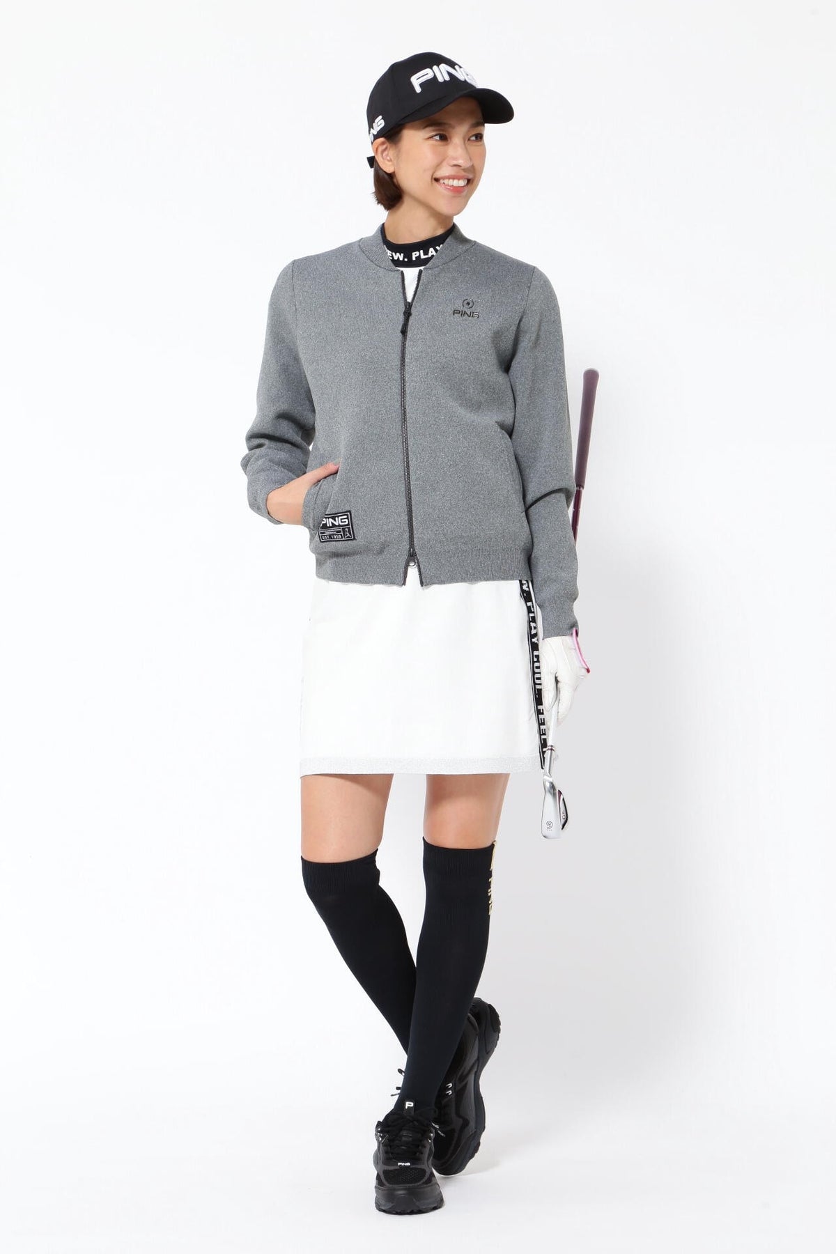 【PING APPAREL】フルジップニットブルゾン ＜GOLD＞ (LADIES)