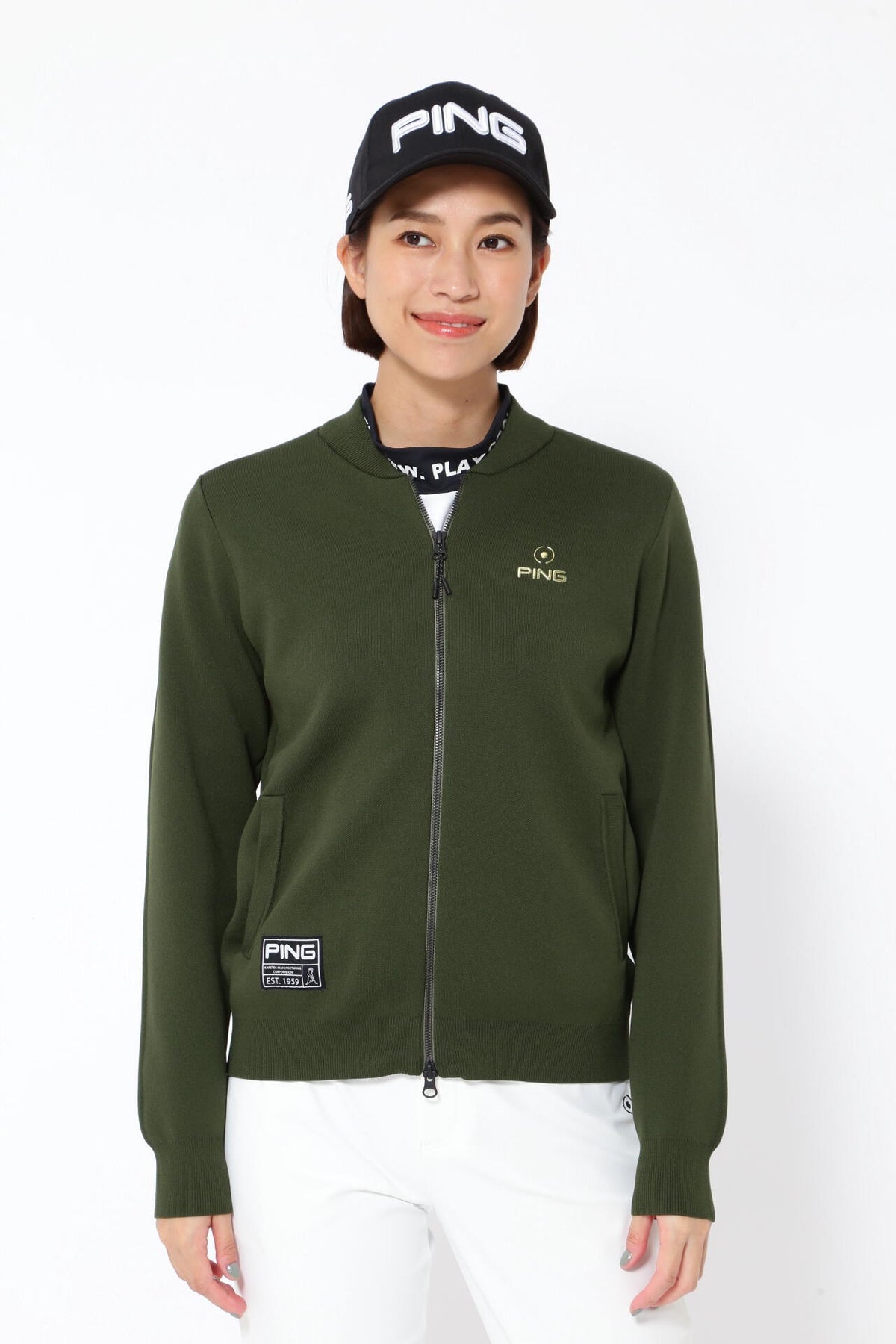 【PING APPAREL】フルジップニットブルゾン ＜GOLD＞ (LADIES)