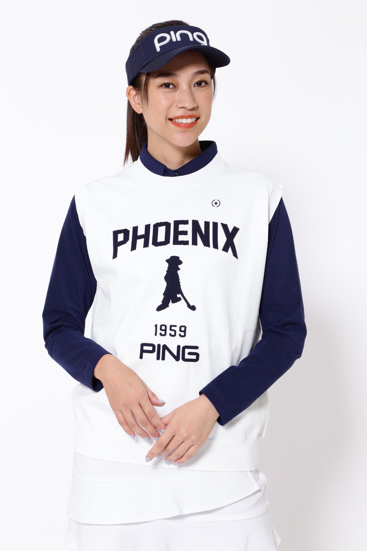 PING APPAREL】PHOENIX Mr.PINGジャガード軽量クルーネックニット