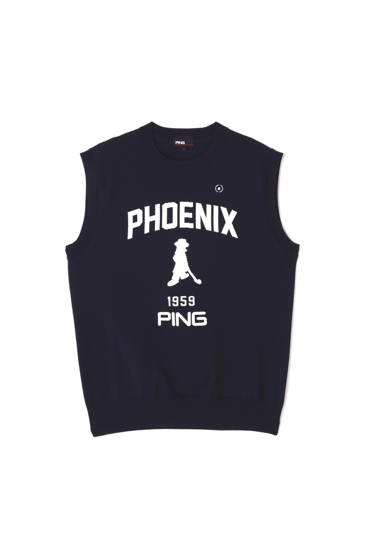 【新品】PING PHOENIX メンズ 軽量 クルーネックニットベスト (L) PING PHOENIX ジャガード軽量クルーネックニットベスト LLサイズ
