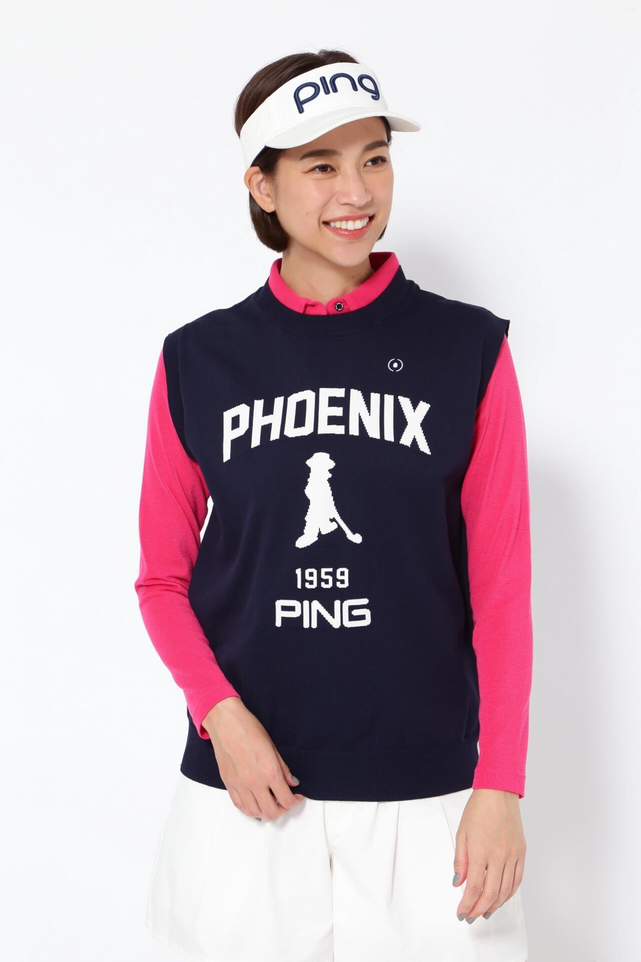 PING PHOENIX ジャガード軽量クルーネックニットベスト LLサイズ PING APPAREL】PHOENIX Mr.PINGジャガード軽量クルーネックニット