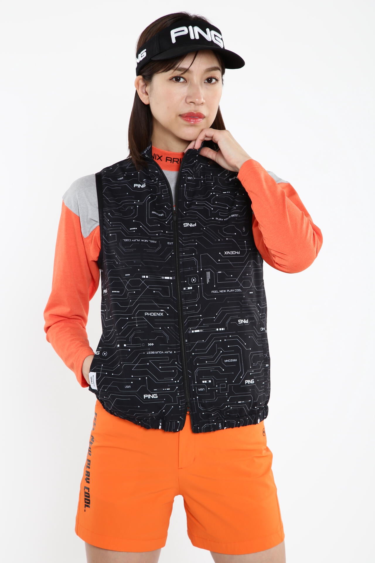 【PING APPAREL】【プルオーバー+ベスト】リップストップ ツインブルゾン ＜PERFORMANCE＞ (LADIES)