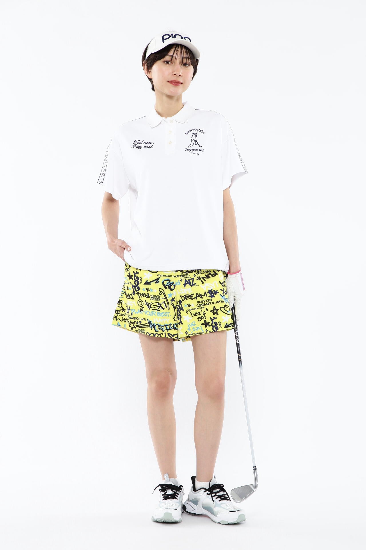 【PING APPAREL】タギングパターンストレッチショートパンツ ＜NATIVE＞ (LADIES)