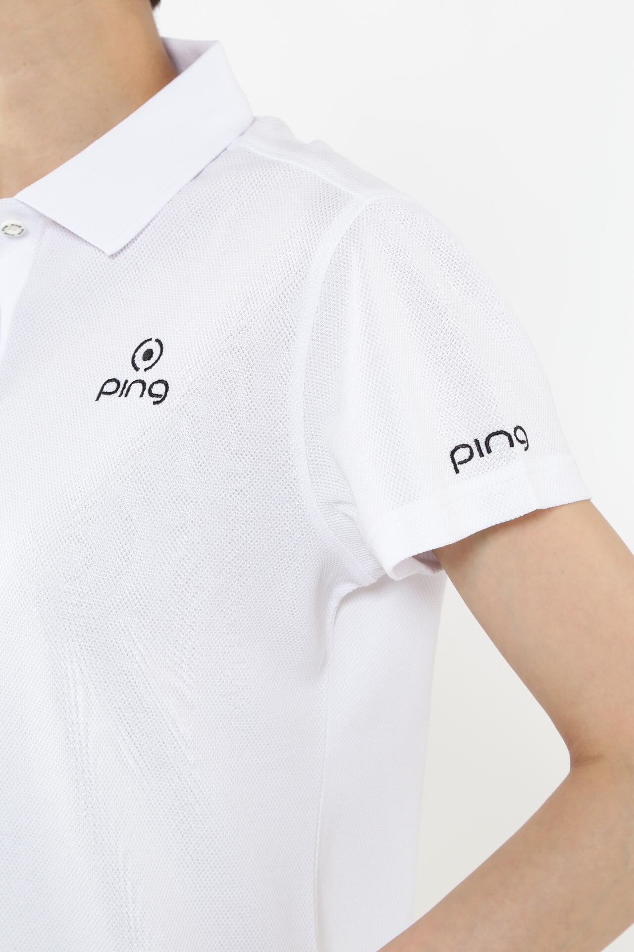【PING APPAREL】オニカノコストレッチジャカード半袖ポロシャツ ＜PRODUCT ADDITION＞ (LADIES)