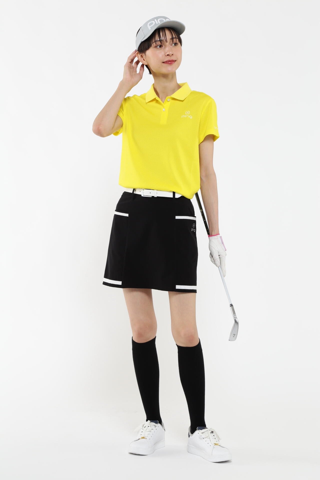 【PING APPAREL】オニカノコストレッチジャカード半袖ポロシャツ ＜PRODUCT ADDITION＞ (LADIES)