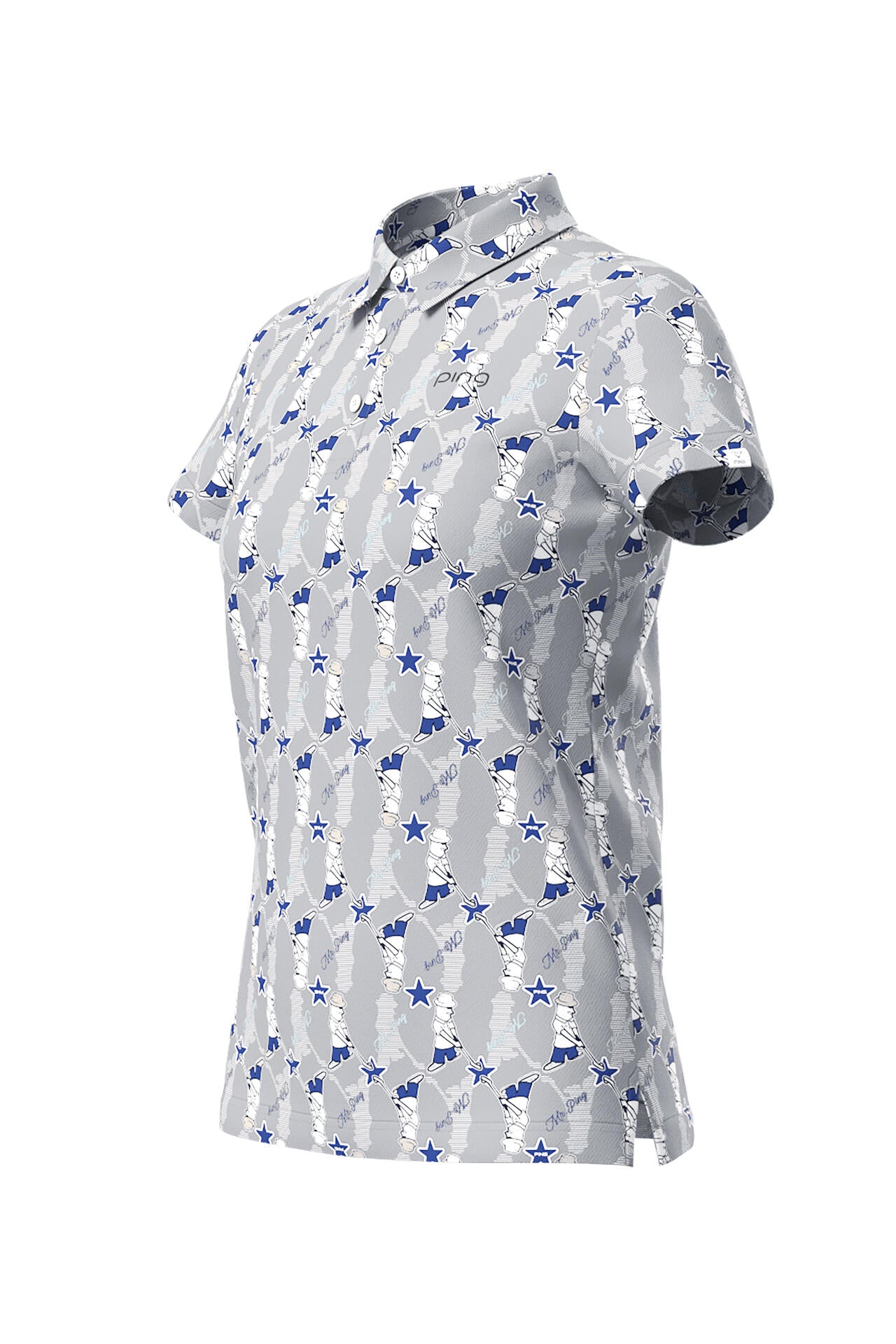 【PING APPAREL】Mr.PING総柄プリント半袖ポロシャツ ＜NATIVE＞ (LADIES)