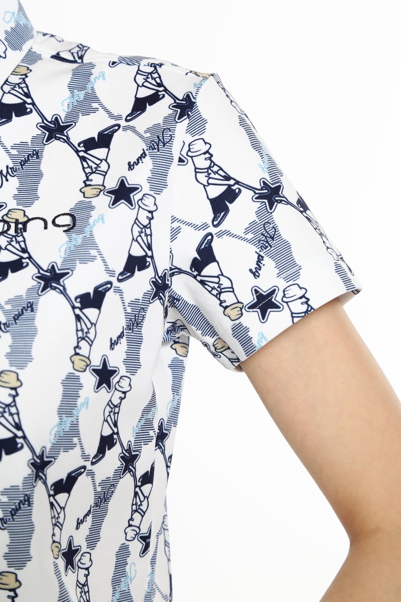 【PING APPAREL】Mr.PING総柄プリント半袖ポロシャツ ＜NATIVE＞ (LADIES)