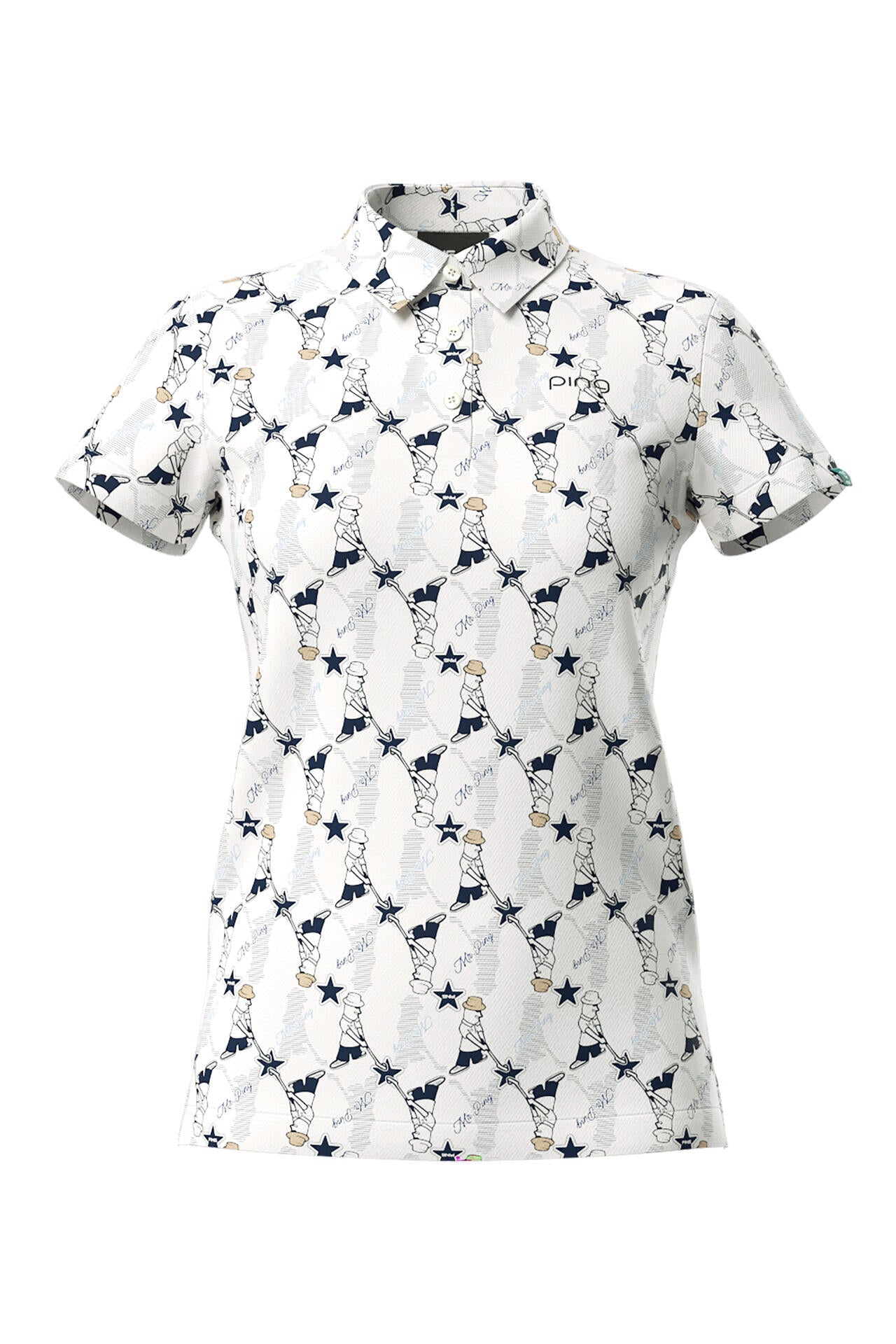 【PING APPAREL】Mr.PING総柄プリント半袖ポロシャツ ＜NATIVE＞ (LADIES)