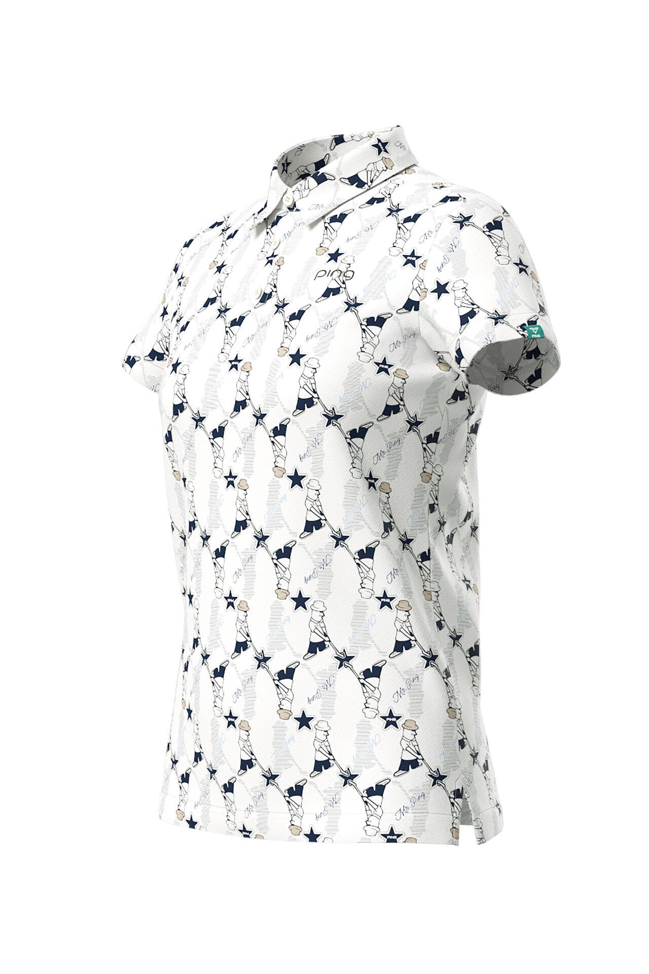 【PING APPAREL】Mr.PING総柄プリント半袖ポロシャツ ＜NATIVE＞ (LADIES)