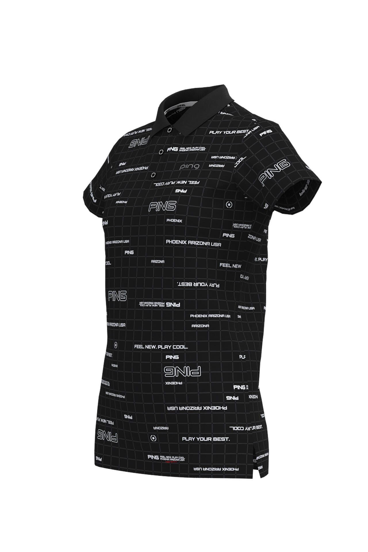 【PING APPAREL】デジタルグリッド柄サラマックスUV半袖ポロシャツ ＜PERFORMANCE＞ (LADIES)