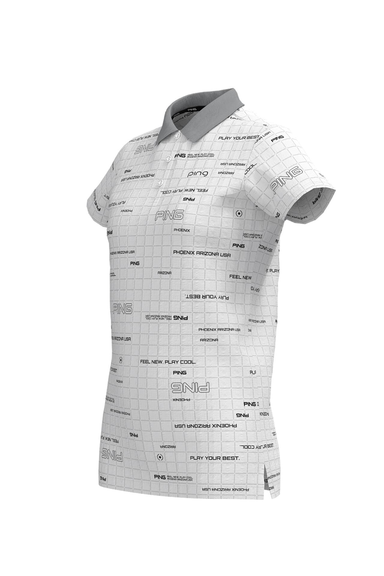 【PING APPAREL】デジタルグリッド柄サラマックスUV半袖ポロシャツ ＜PERFORMANCE＞ (LADIES)