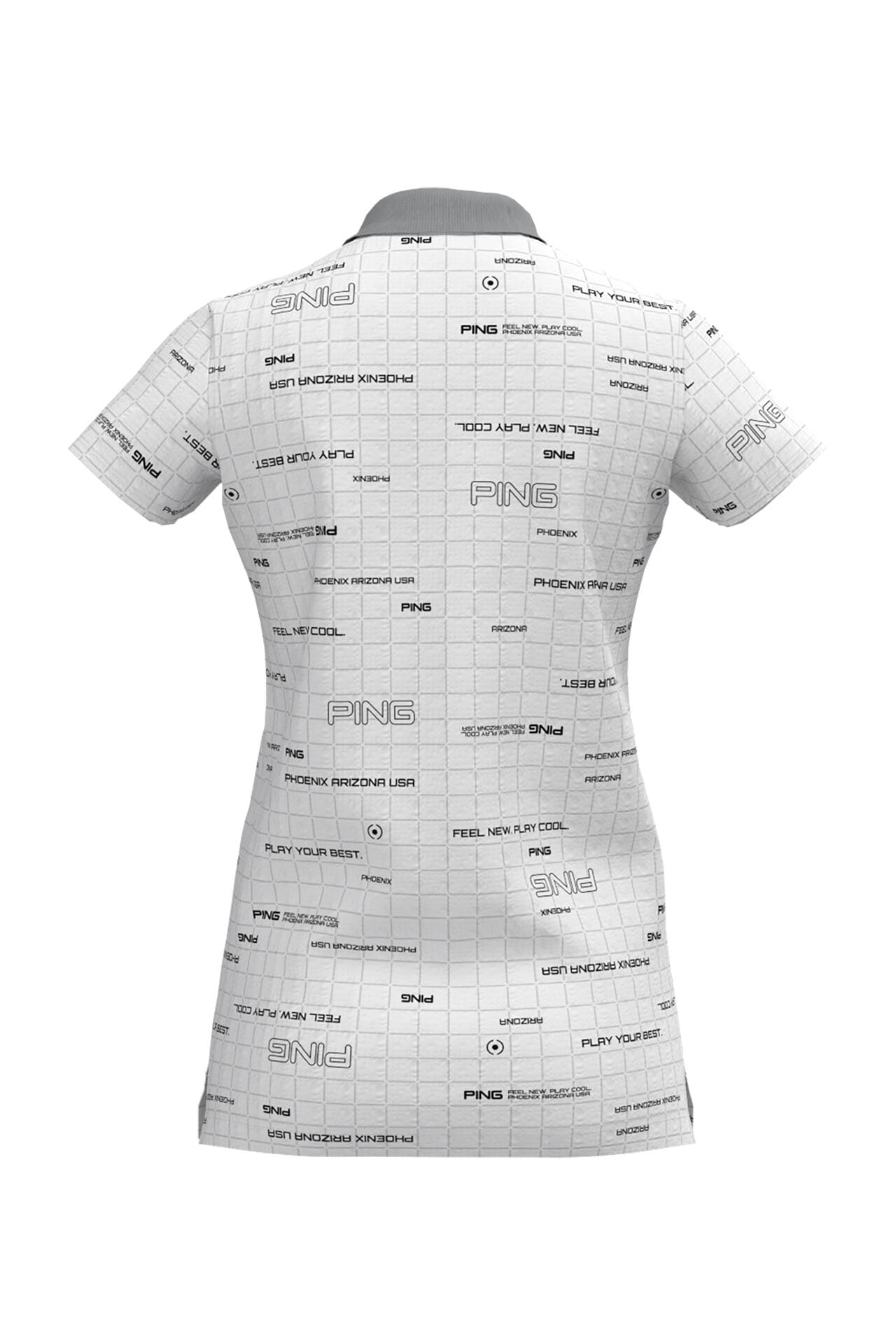 【PING APPAREL】デジタルグリッド柄サラマックスUV半袖ポロシャツ ＜PERFORMANCE＞ (LADIES)
