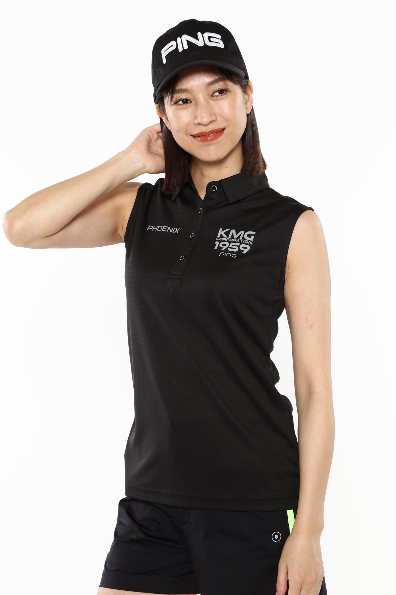 【PING APPAREL】涼感ストレッチメッシュカノコスリーブレスポロシャツ ＜PERFORMANCE＞ (LADIES)
