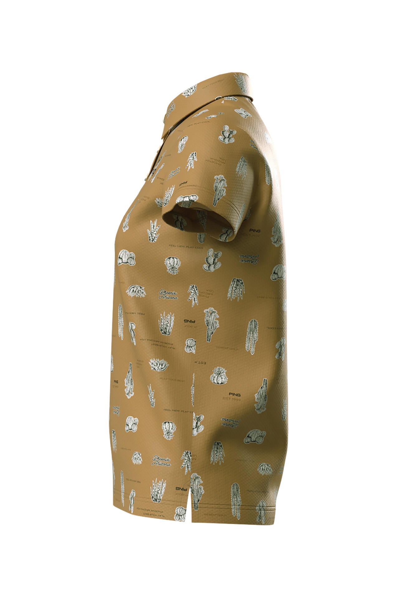 【PING APPAREL】サボテン柄 クイックドライ半袖ポロシャツ ＜NATIVE＞ (LADIES)