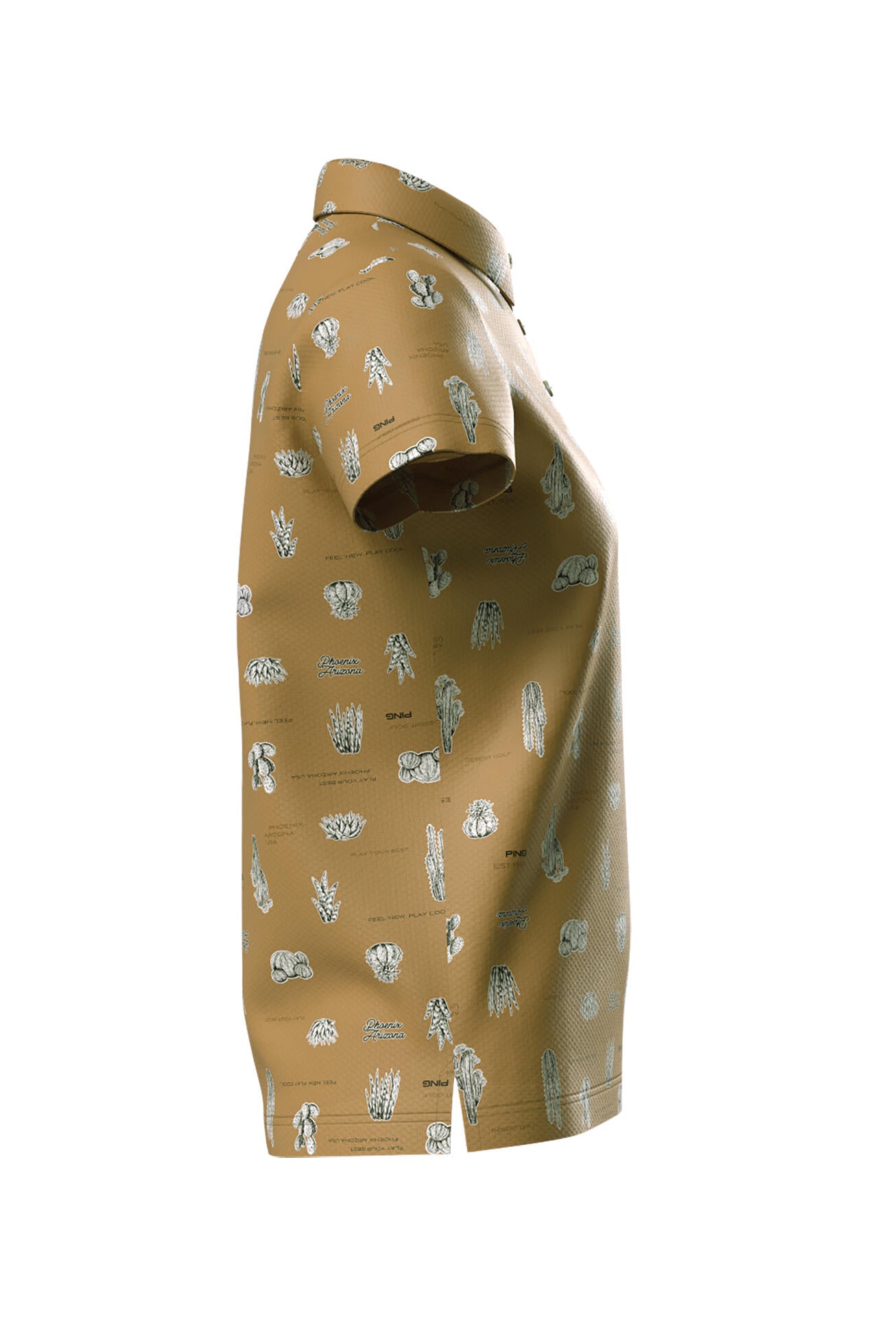 【PING APPAREL】サボテン柄 クイックドライ半袖ポロシャツ ＜NATIVE＞ (LADIES)