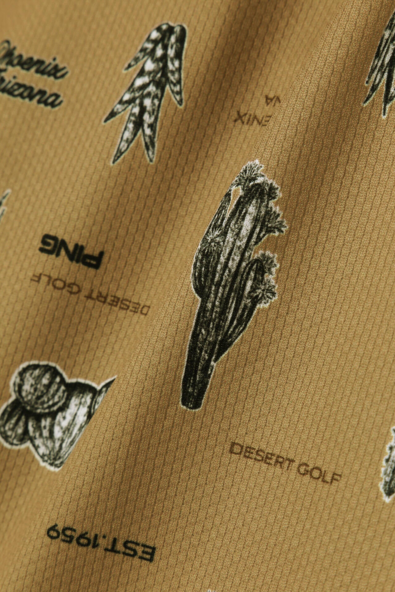 【PING APPAREL】サボテン柄 クイックドライ半袖ポロシャツ ＜NATIVE＞ (LADIES)