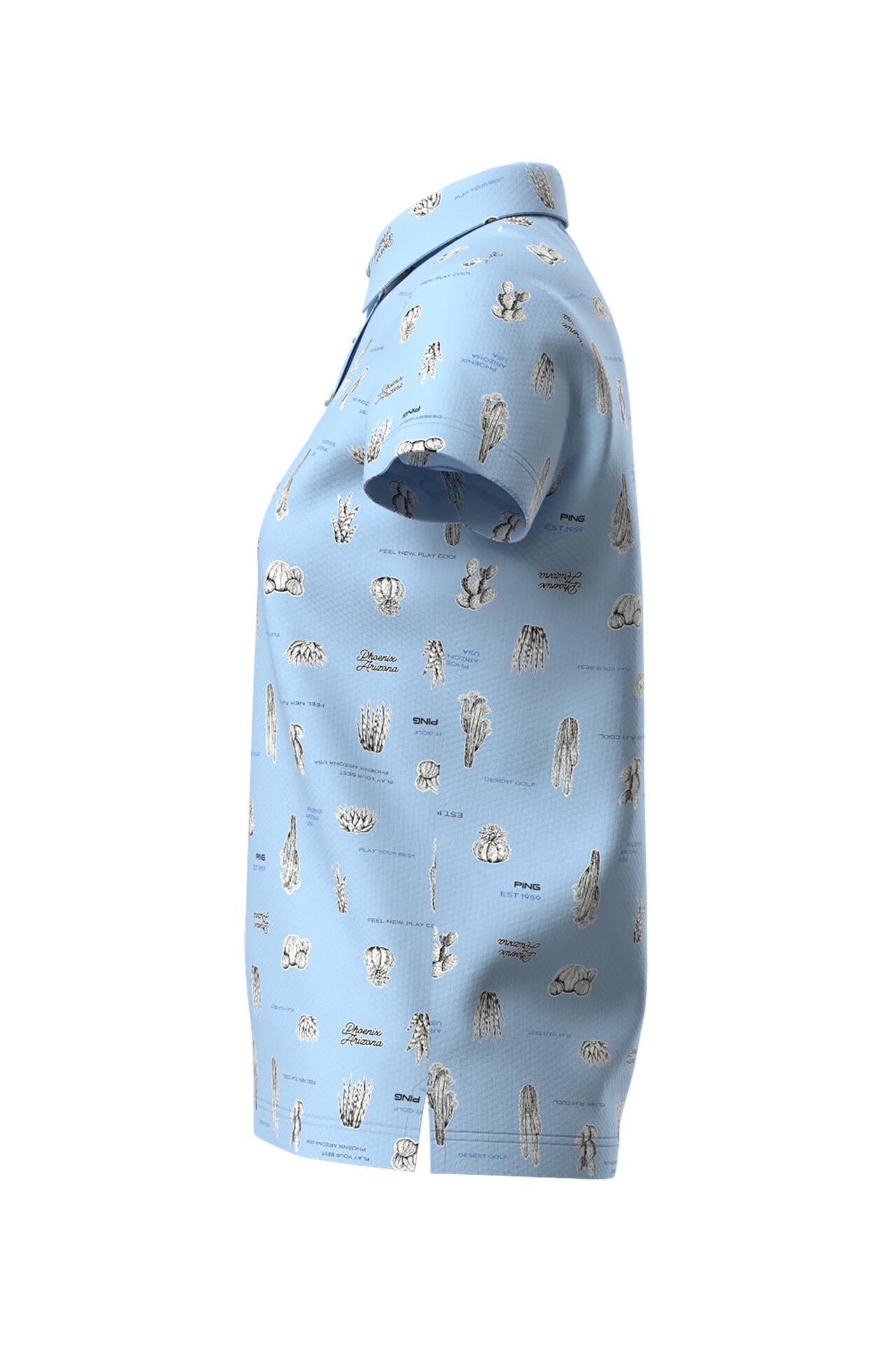 【PING APPAREL】サボテン柄 クイックドライ半袖ポロシャツ ＜NATIVE＞ (LADIES)
