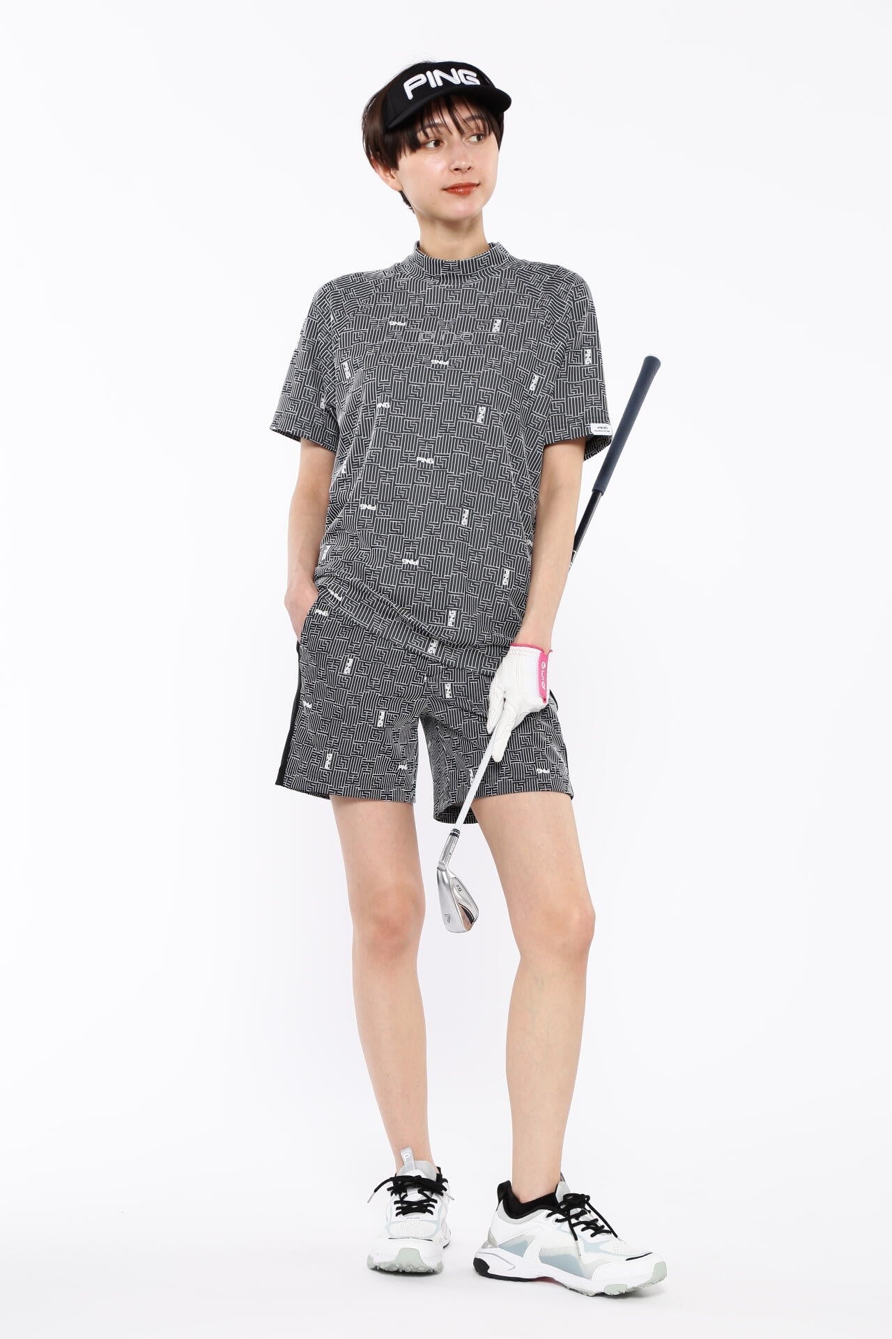 【PING APPAREL】AZモノグラムジャカードハイネックカットソー ＜PERFORMANCE＞ (LADIES)