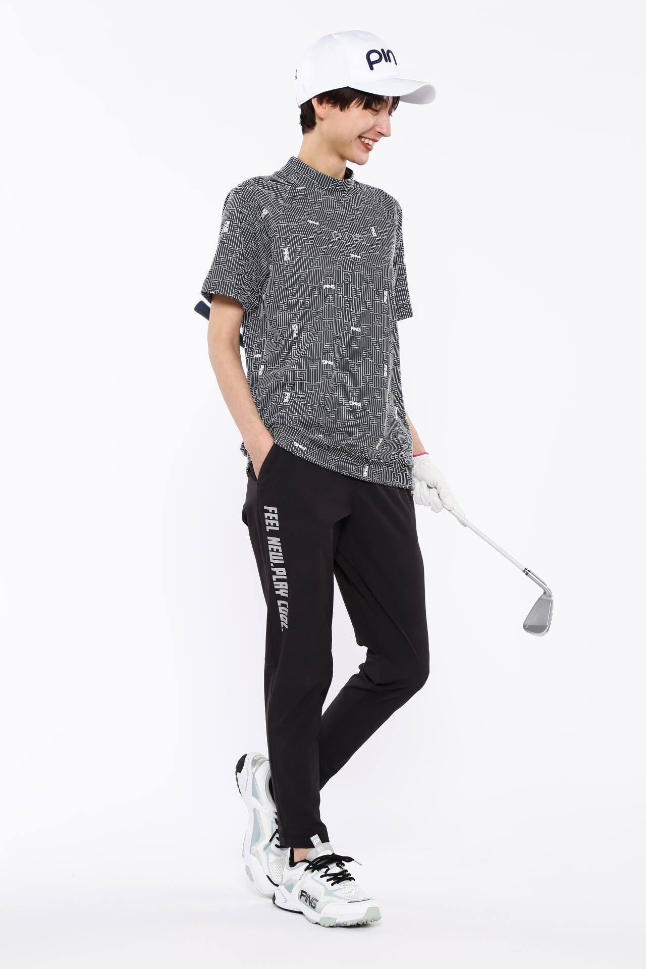 【PING APPAREL】AZモノグラムジャカードハイネックカットソー ＜PERFORMANCE＞ (LADIES)