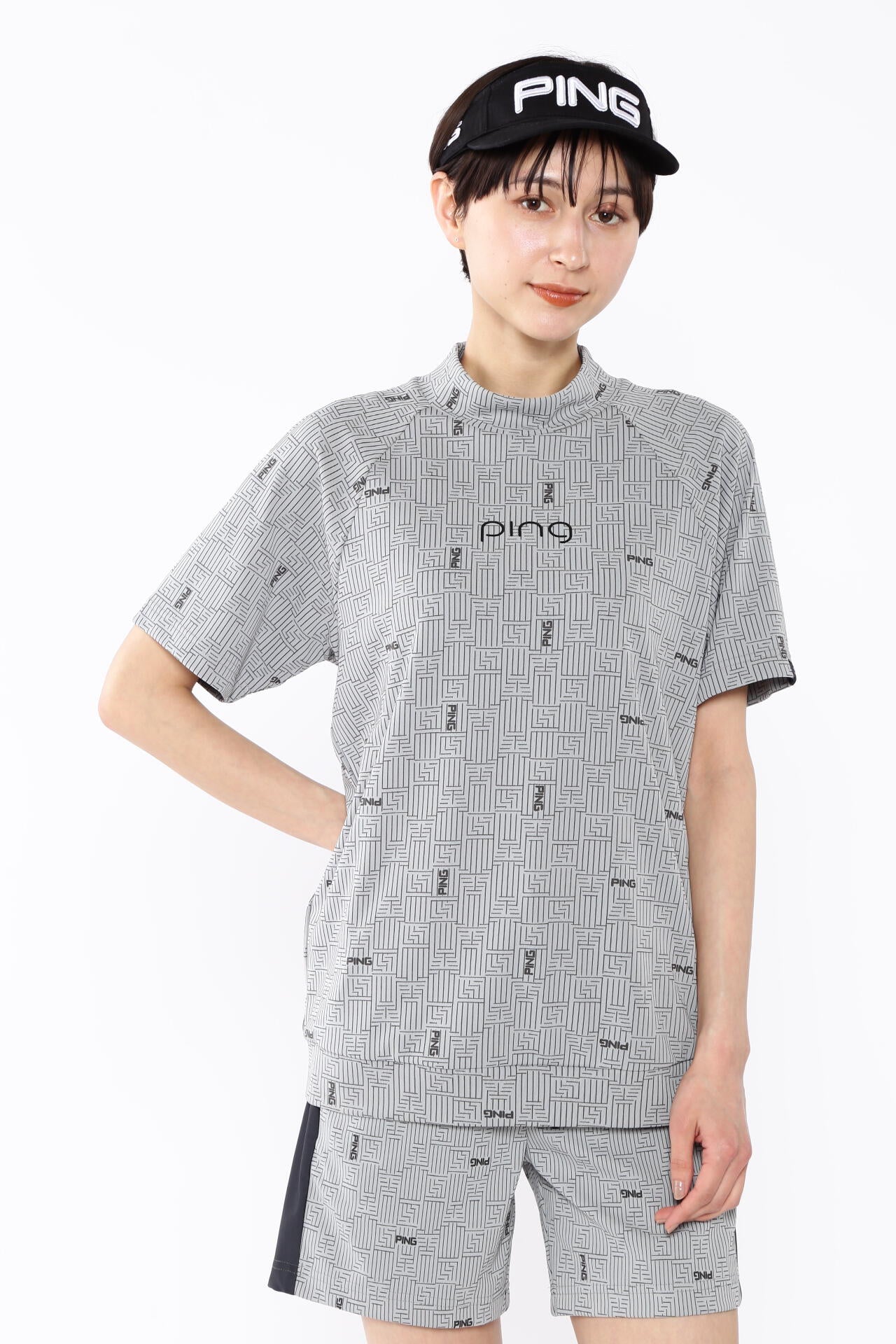 【PING APPAREL】AZモノグラムジャカードハイネックカットソー ＜PERFORMANCE＞ (LADIES)