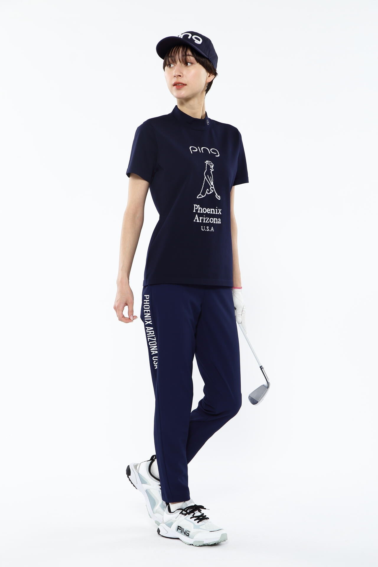 【PING APPAREL】Mr.PINGジャカード 半袖ハイネックニットプルオーバー ＜NATIVE＞ (LADIES)