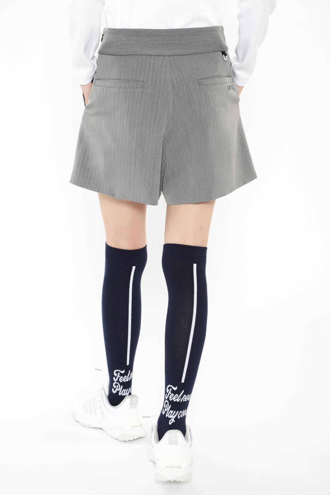 【PING APPAREL】ヘリンボーン全方向ストレッチストレッチ総裏仕立てショートパンツ ＜NATIVE＞ (LADIES)